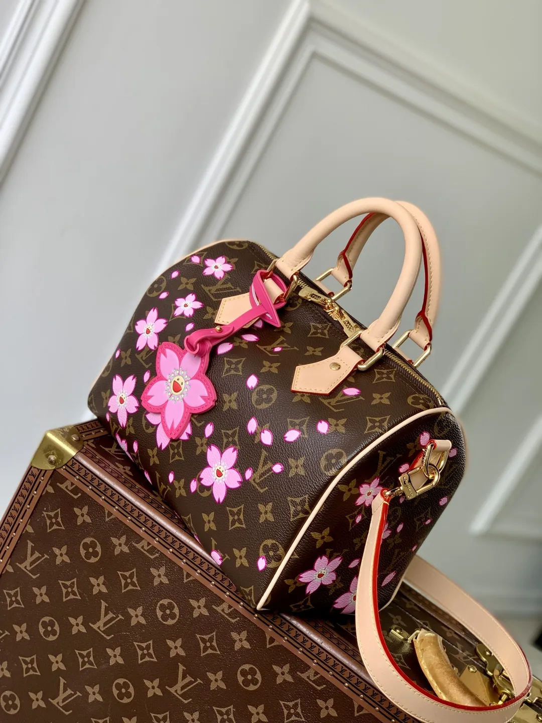 ルイヴィトン Speedy Bandoulière 25 ピンク フラワー柄 - 画像 (3)