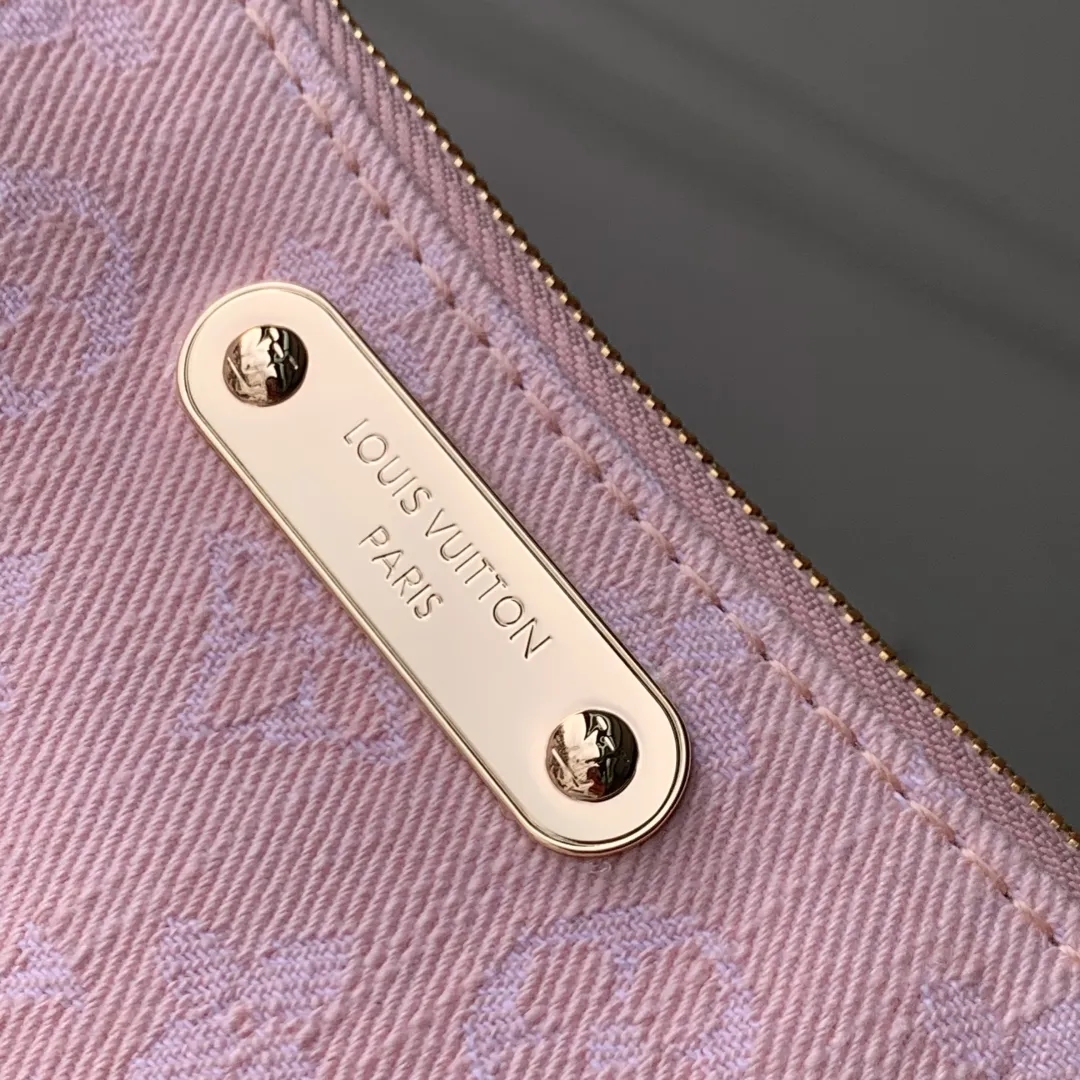 LOUIS VUITTON Liv Pochette ピンク デニムバッグ - 画像 (6)