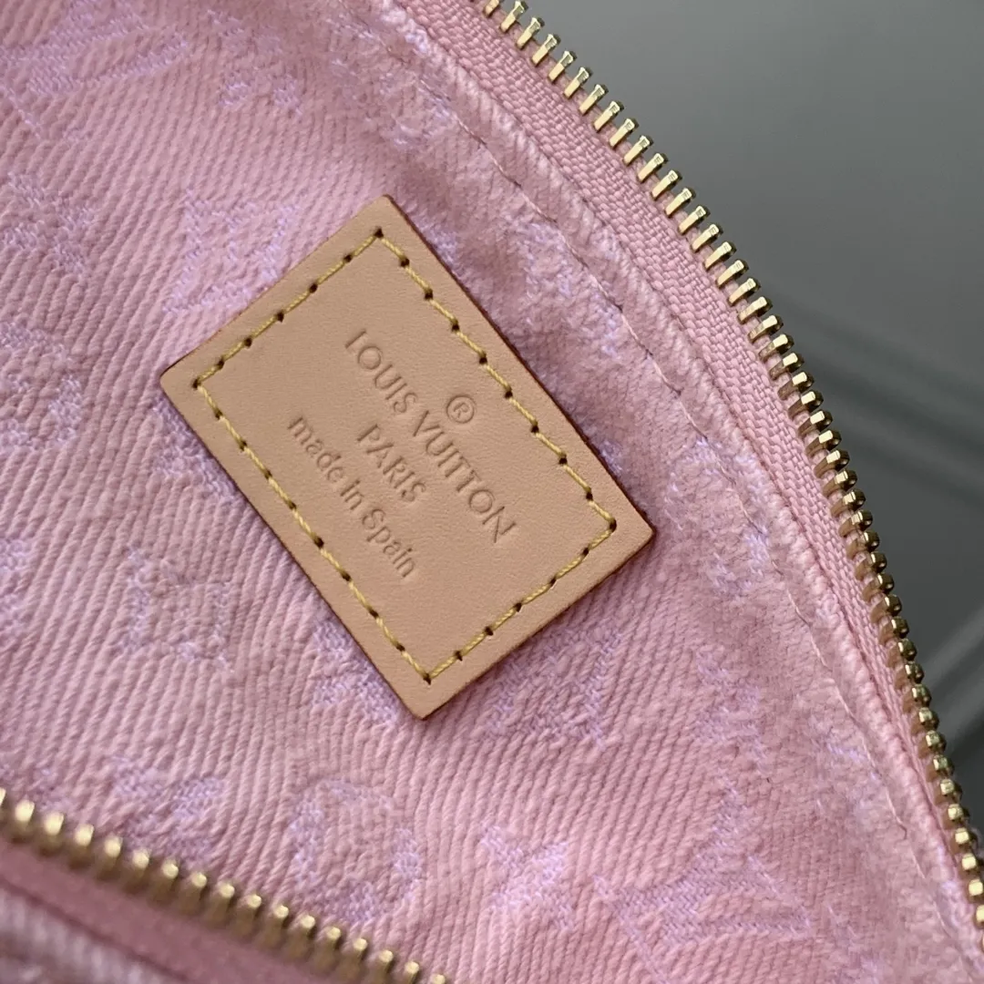 LOUIS VUITTON Liv Pochette ピンク デニムバッグ - 画像 (9)