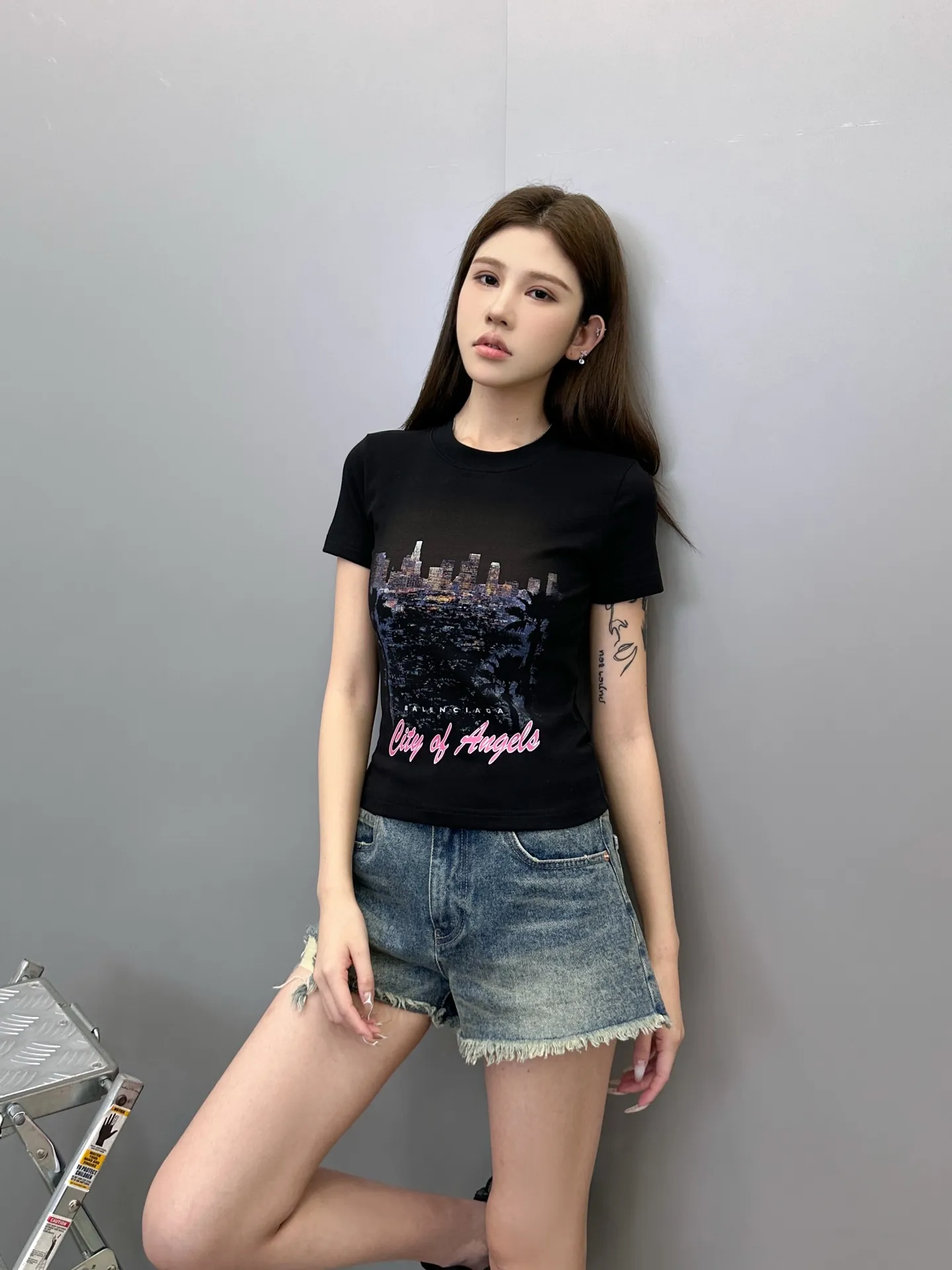 パリ新作黒半袖TシャツプリントSMLサイズ - 画像 (3)