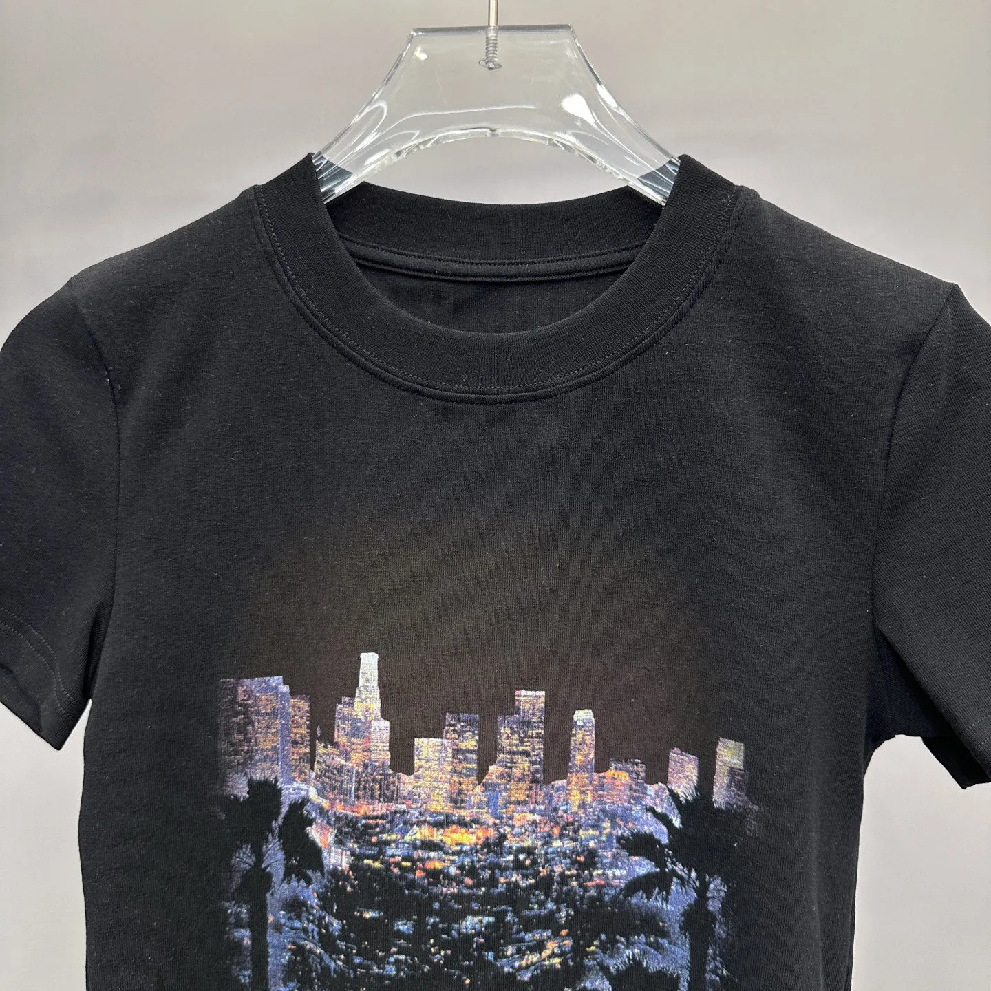 パリ新作黒半袖TシャツプリントSMLサイズ - 画像 (8)