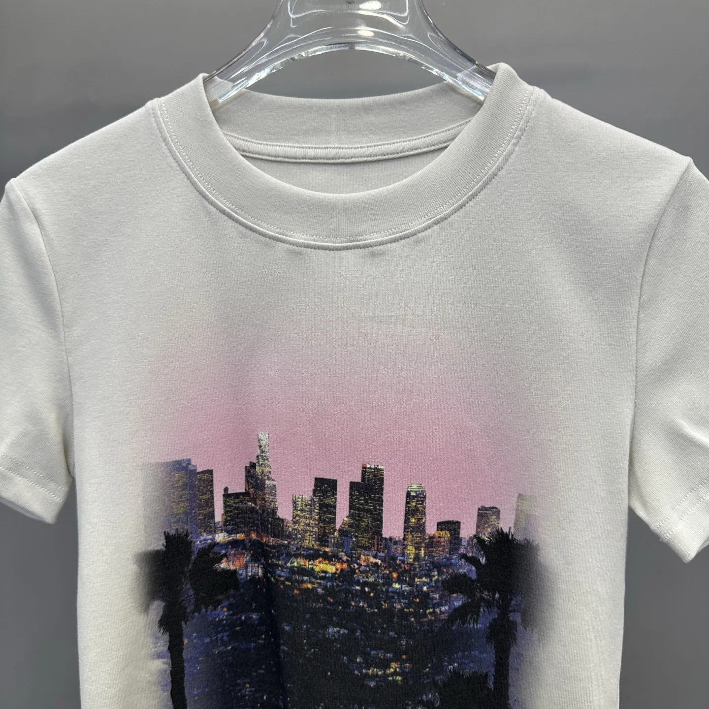 パリ新作半袖Tシャツ白プリント半袖Tシャツ - 画像 (8)