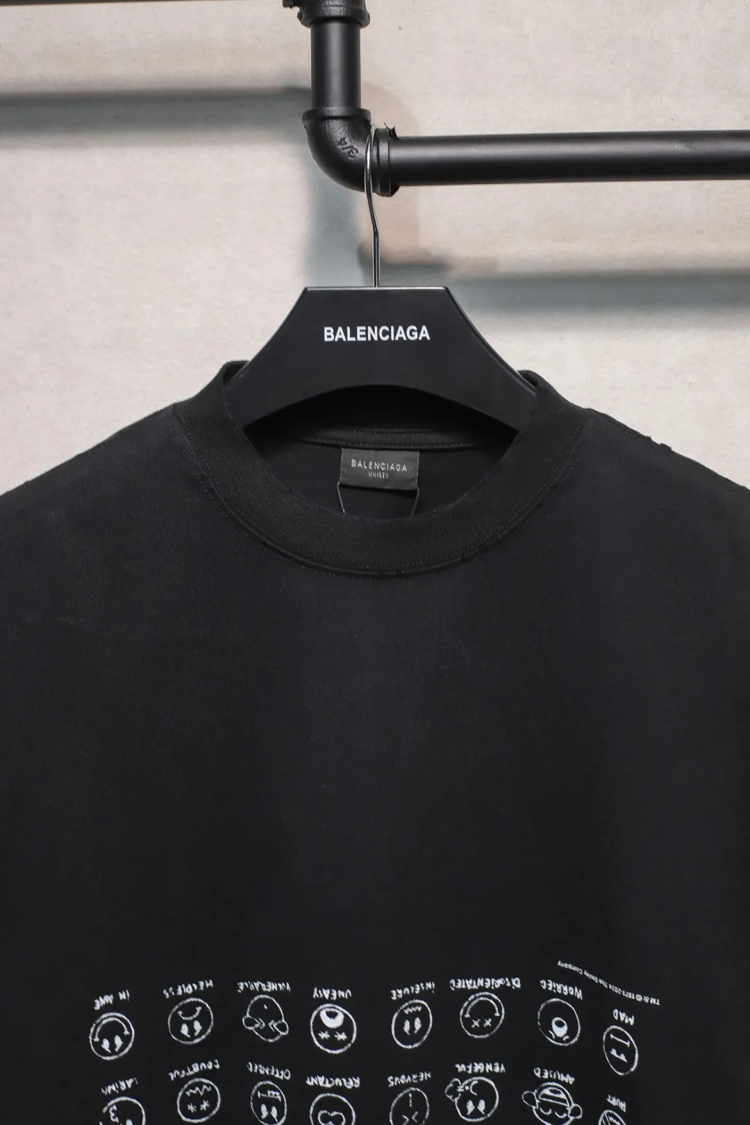 BALENCIAGA黒笑顔プリントTシャツ特価 - 画像 (4)