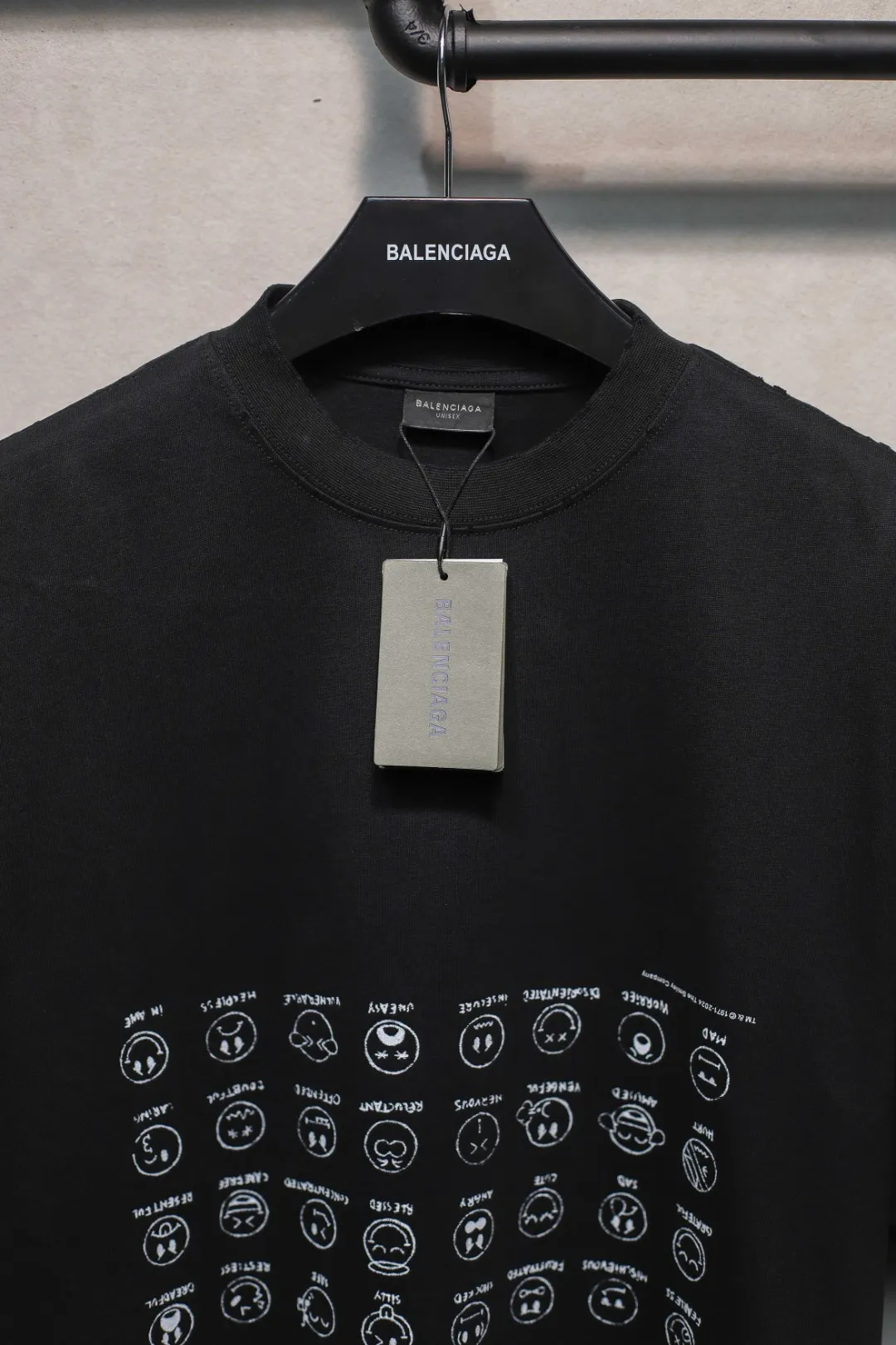 BALENCIAGA黒笑顔プリントTシャツ特価 - 画像 (7)