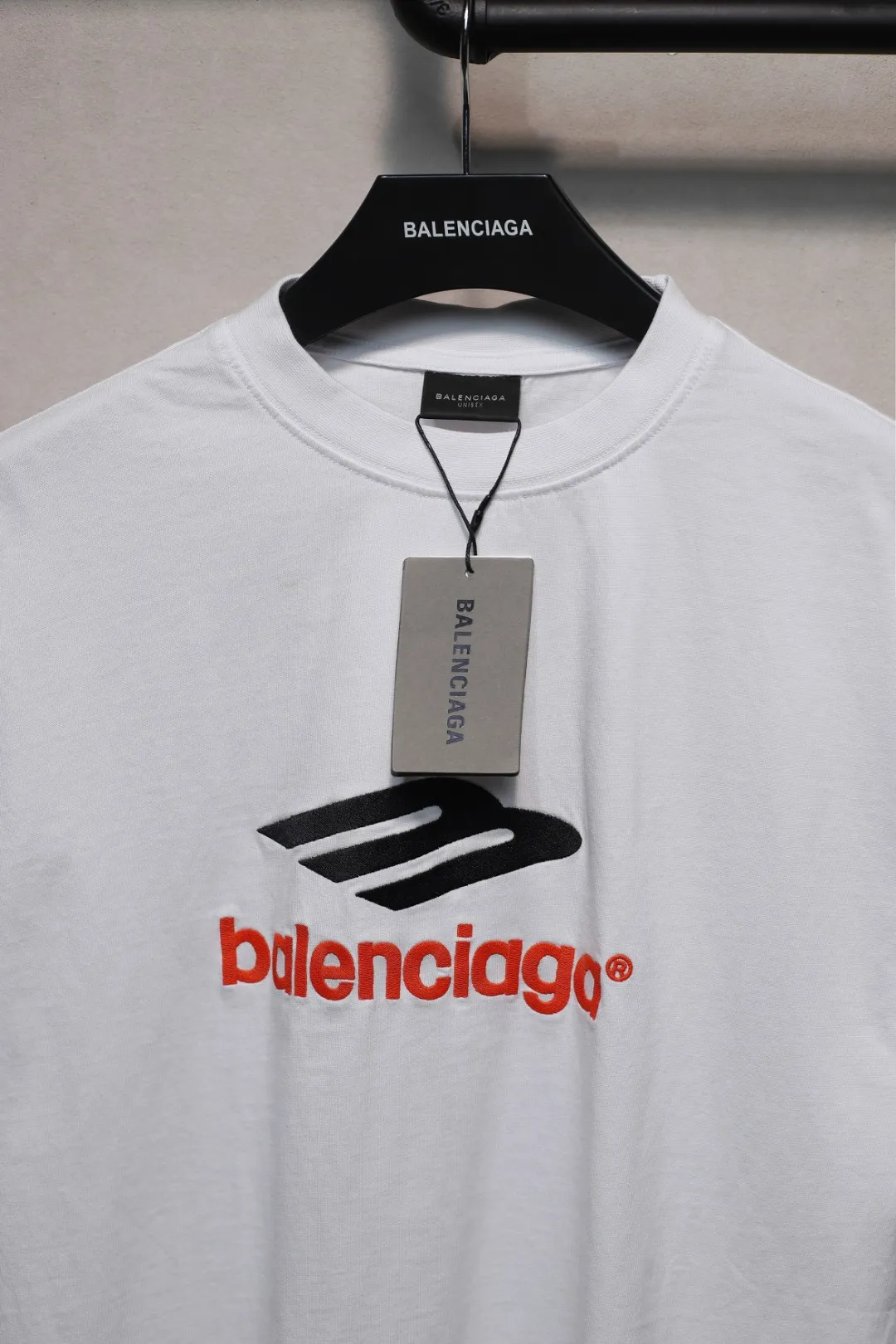 BALENCIAGA ホワイト ロゴ刺繍Tシャツ - 画像 (7)