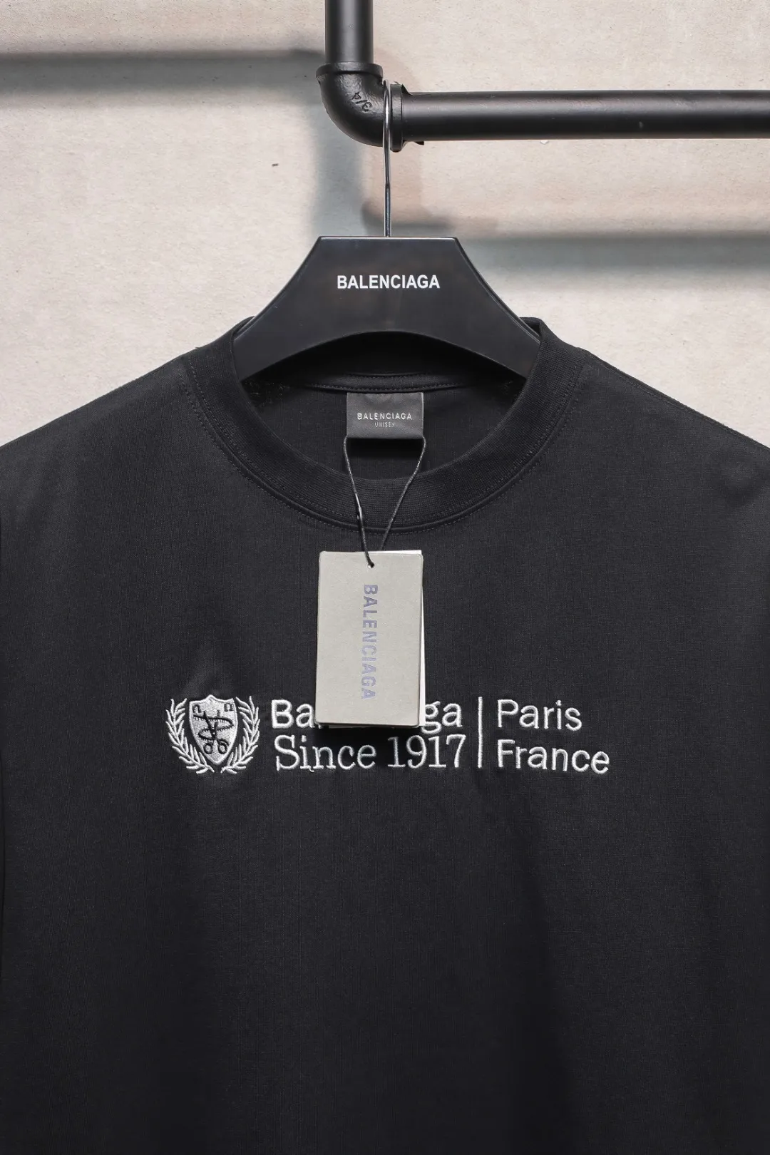 BALENCIAGA 黒 麦穗1917ロゴTシャツ - 画像 (5)