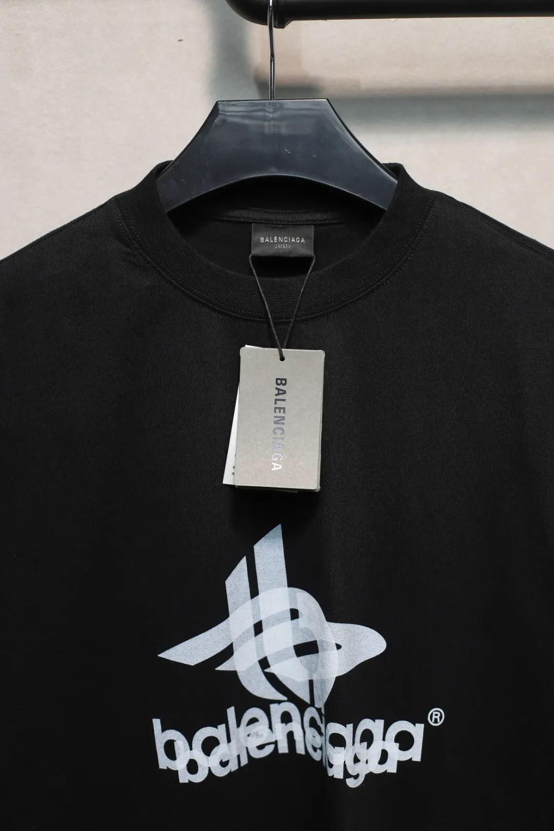 BALENCIAGA 黒 重ねロゴTシャツ 23ss - 画像 (5)