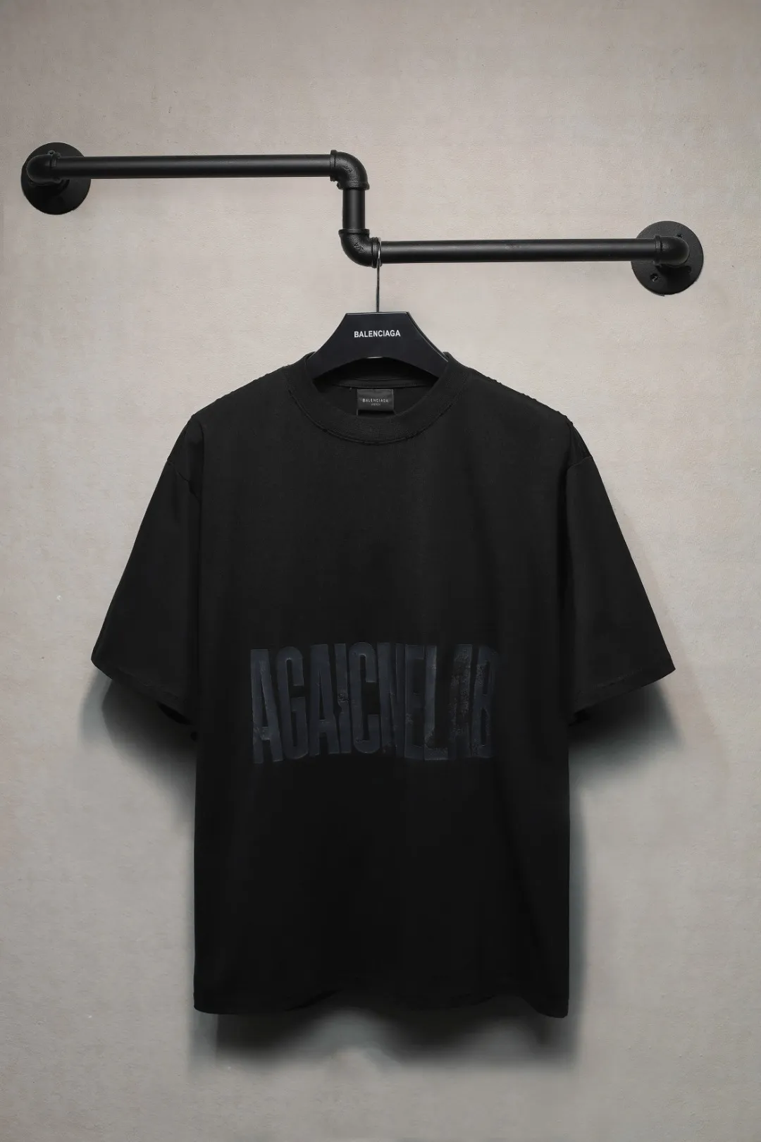 BALENCIAGA新作黒反アルファベット半袖Tシャツ