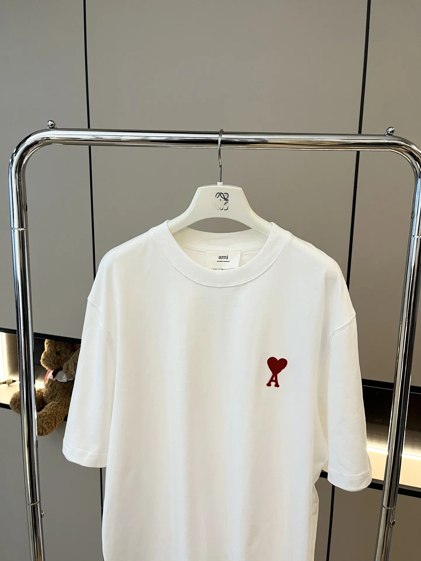 AMI新作白い小愛心半袖Tシャツ - 画像 (3)