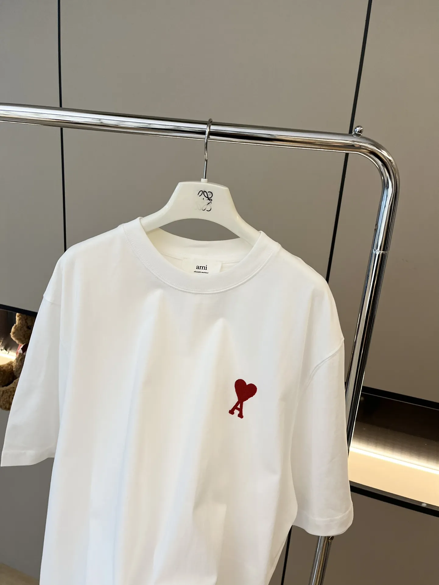 AMI新作白い小愛心半袖Tシャツ - 画像 (5)