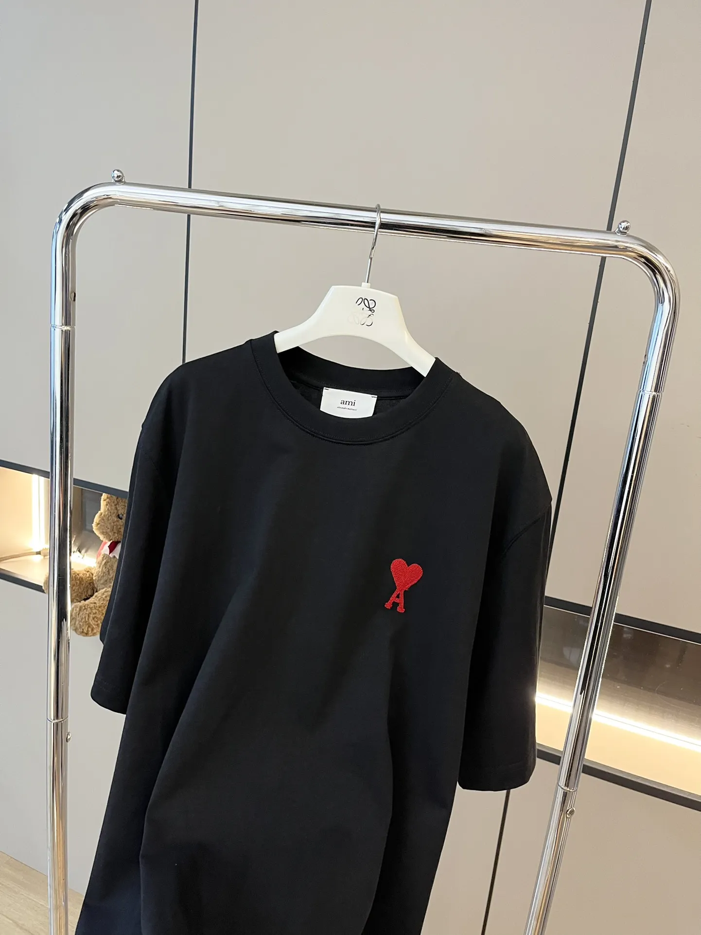 AMI新作黒プリント半袖Tシャツ - 画像 (5)