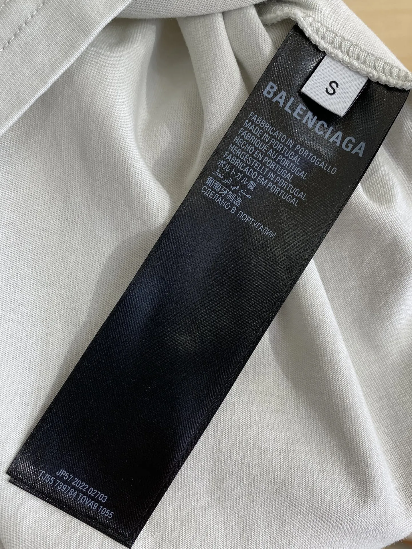 BLCGパリバルセロナ新作黒白裂纹アルファベット半袖Tシャツ - 画像 (18)