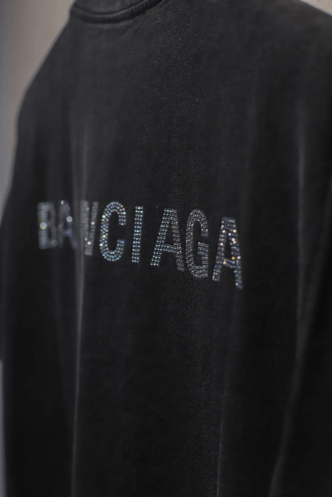 BALENCIAGA黒アルファベット半袖Tシャツ新作 - 画像 (9)