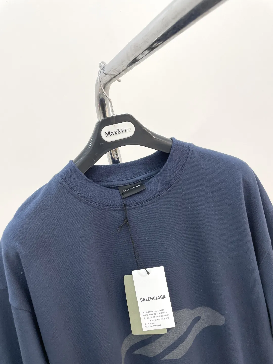 BALENCIAGAネイビーブループリント半袖Tシャツ - 画像 (4)