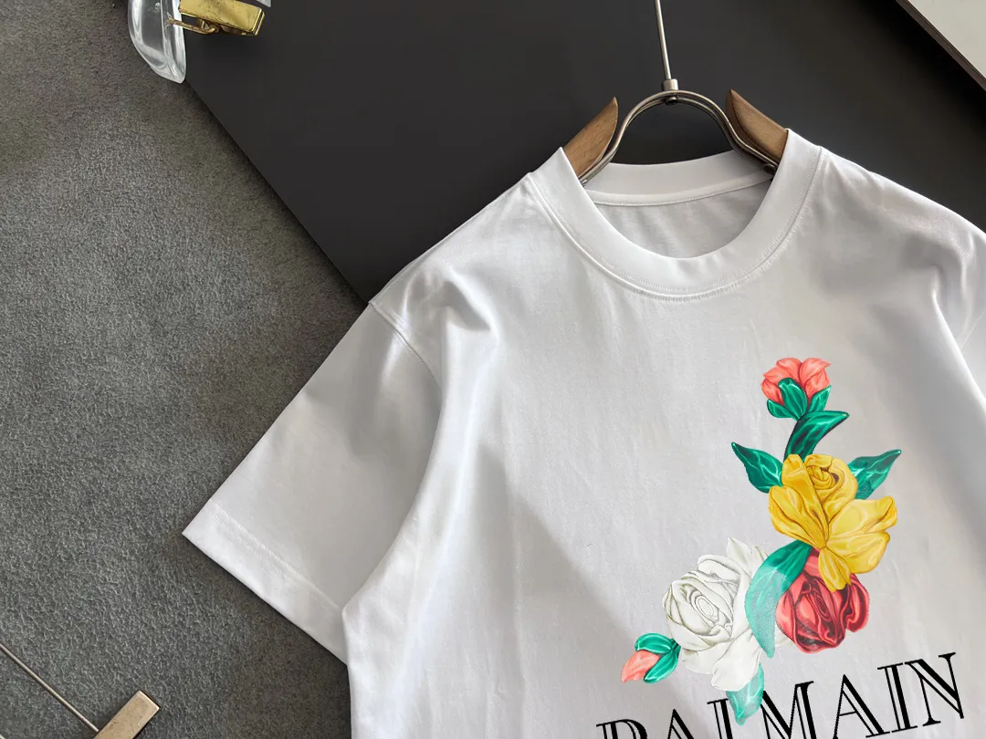 BALMAIN黒プリント半袖Tシャツ新作 - 画像 (6)