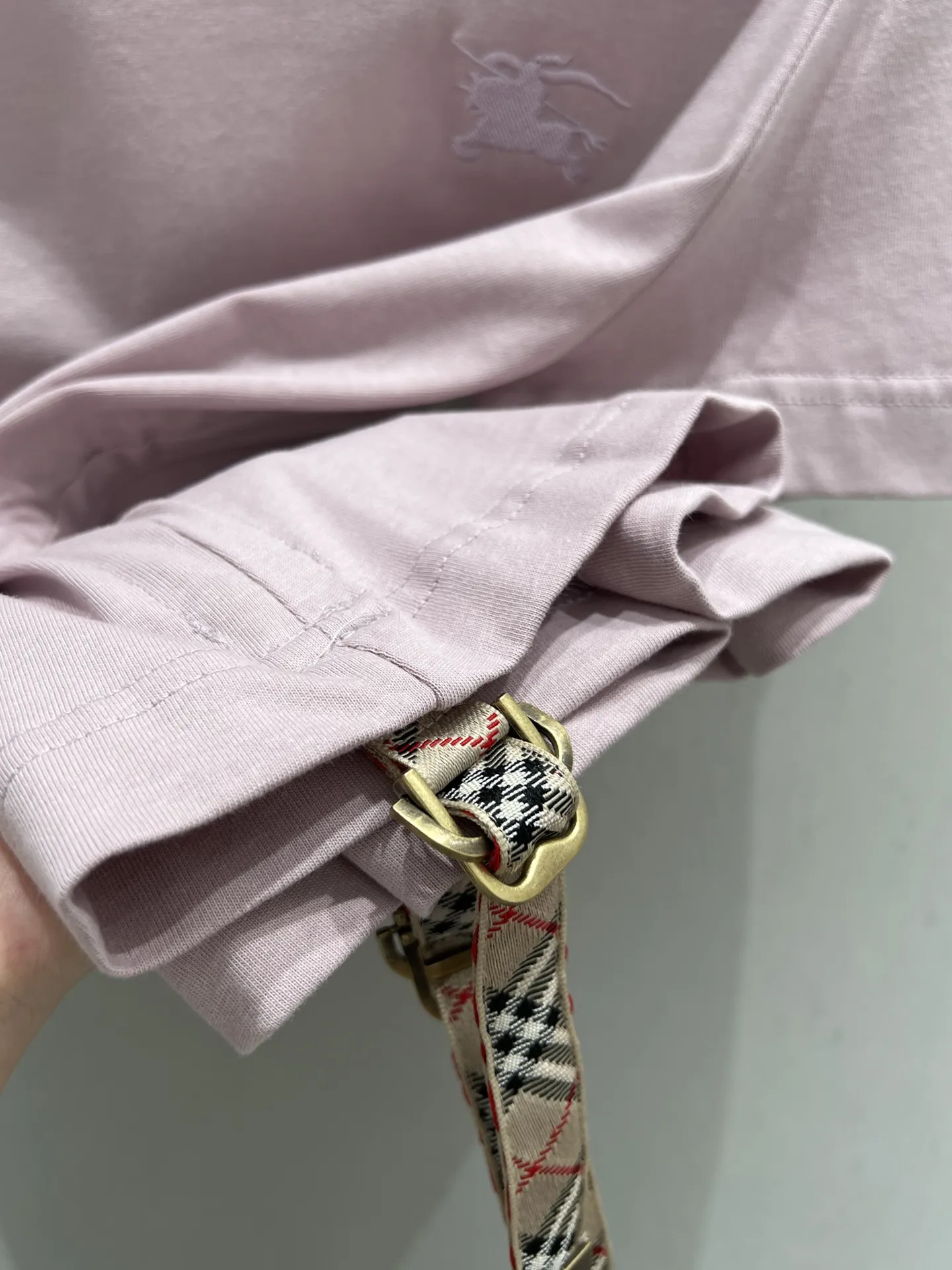 Burberry新作ピンク格子柄半袖Tシャツ - 画像 (9)