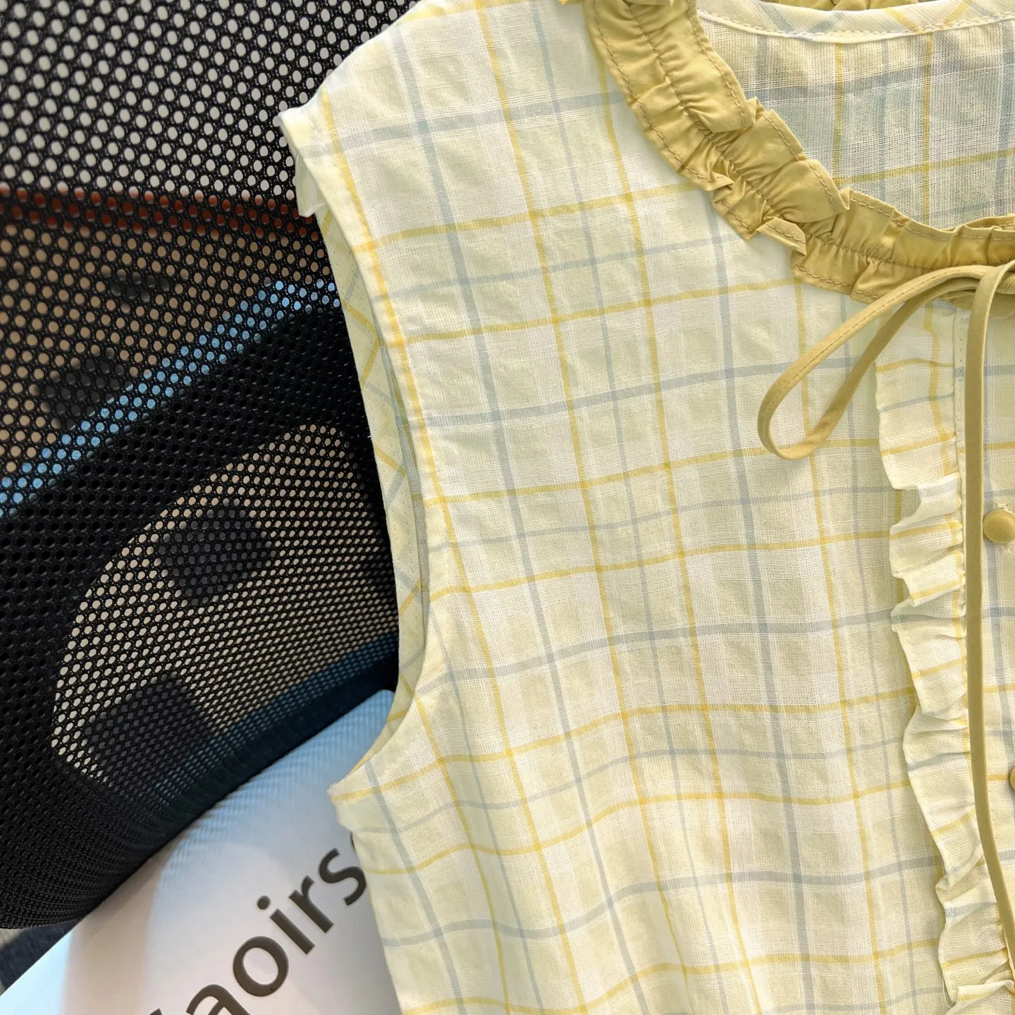 バーバリーレースカラーピンクチェックトップス - 画像 (8)