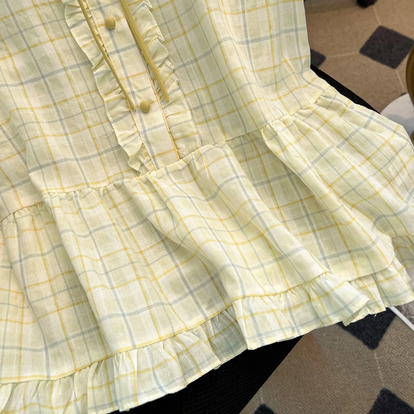 バーバリーレースカラーピンクチェックトップス - 画像 (9)