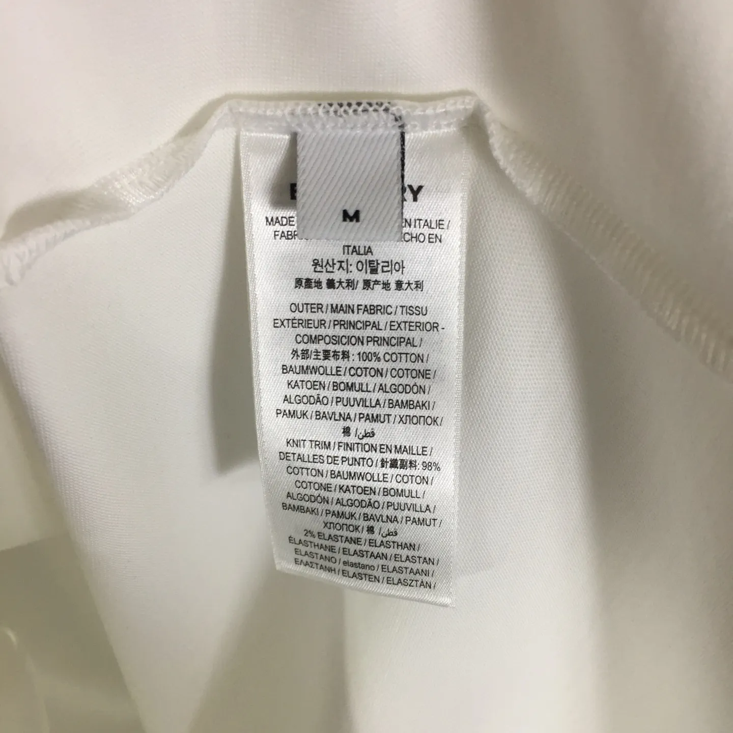 BURBERRY新作白刺繍格子アルファベット半袖Tシャツ - 画像 (8)