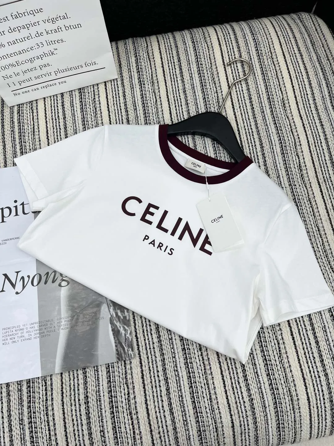 セリーヌ新作黒プリント半袖Tシャツ - 画像 (7)