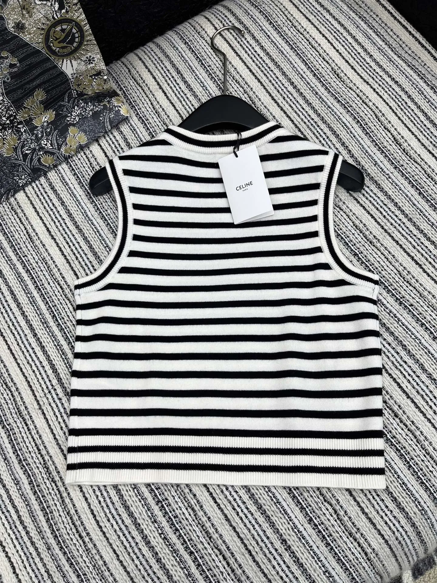 Celi新作黒ストライプニットベスト - 画像 (7)