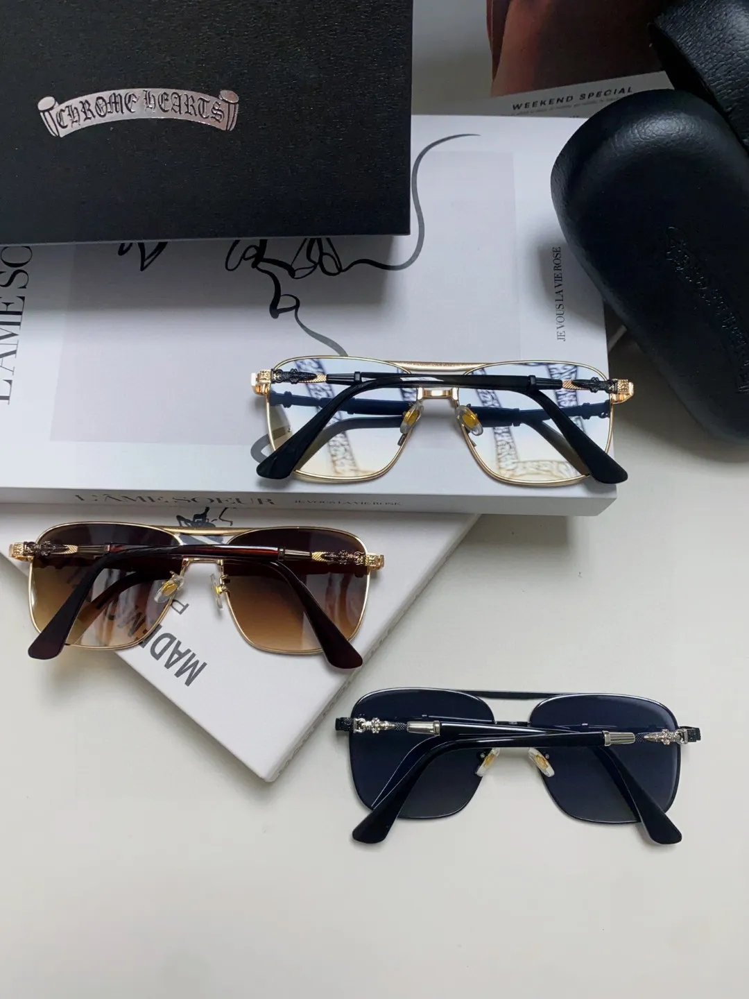 Chrome Hearts クロムハーツ ブラック ポリゴンサングラス - 画像 (10)