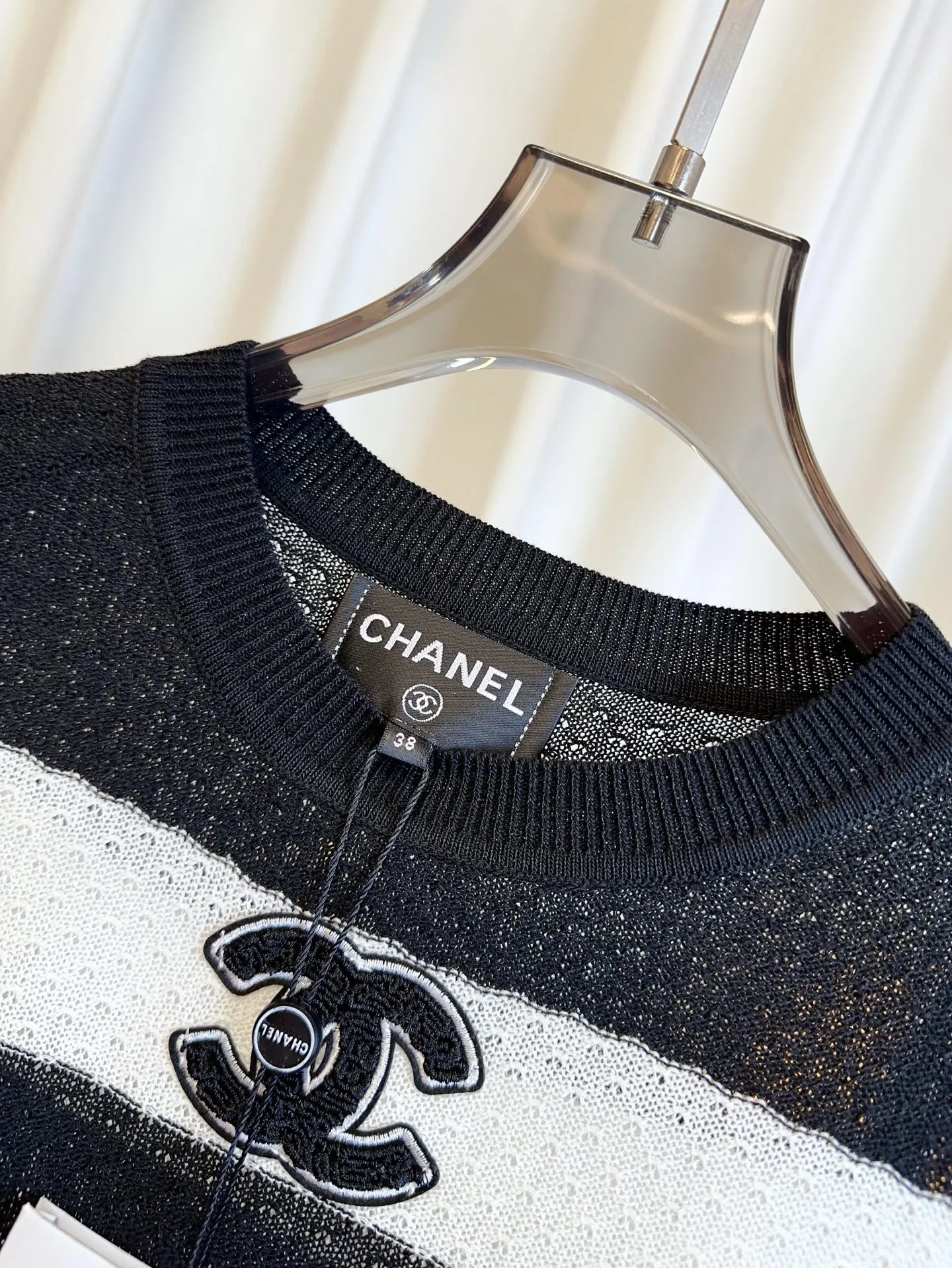 CHANEL新作黒ストライプ半袖Tシャツ - 画像 (8)