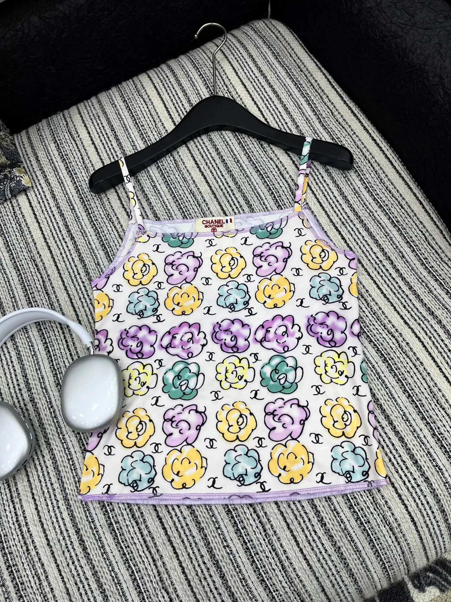 Chanel新作プリント吊りスカート赤紫色 - 画像 (3)