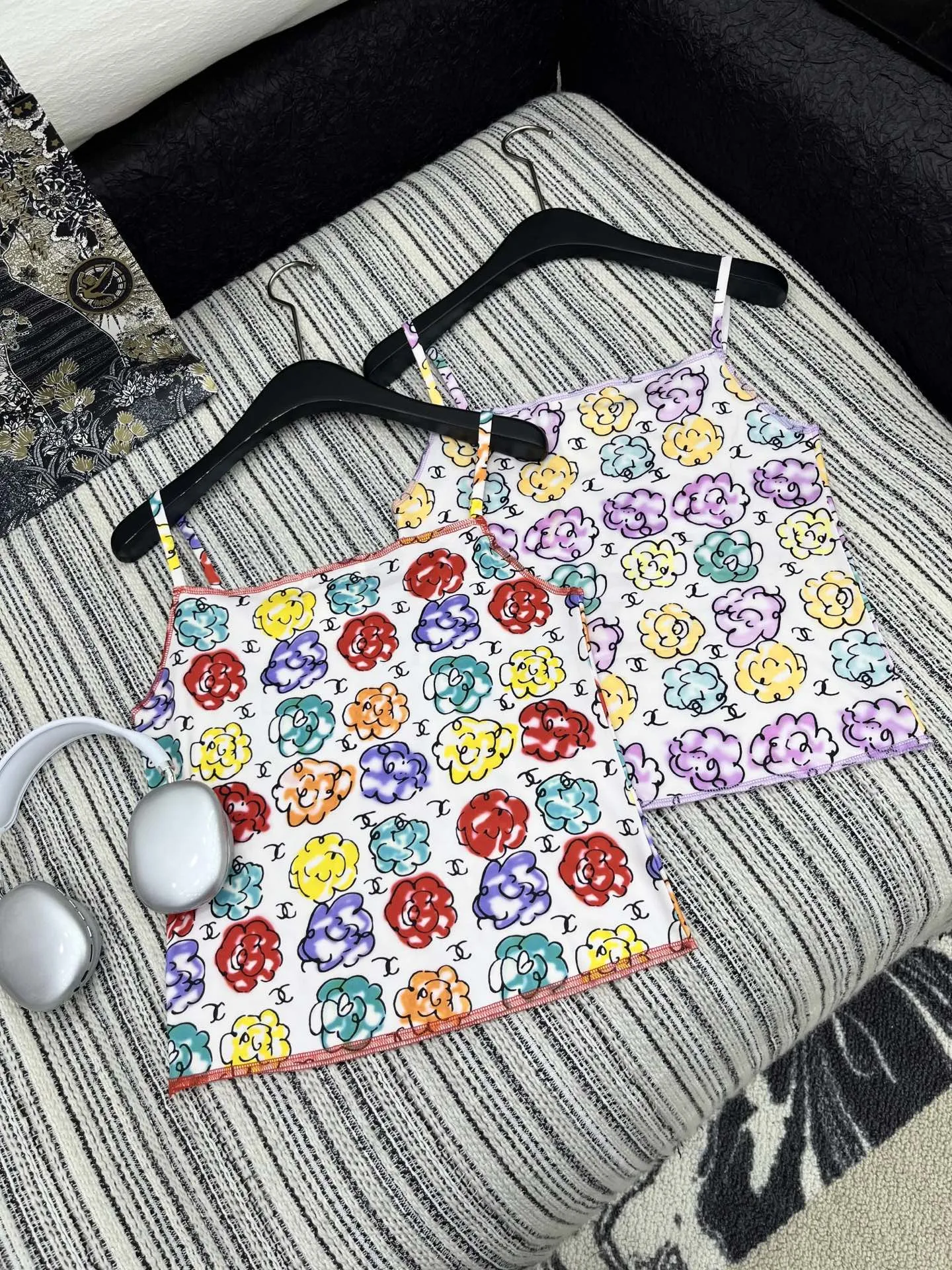 Chanel新作プリント吊りスカート赤紫色 - 画像 (5)