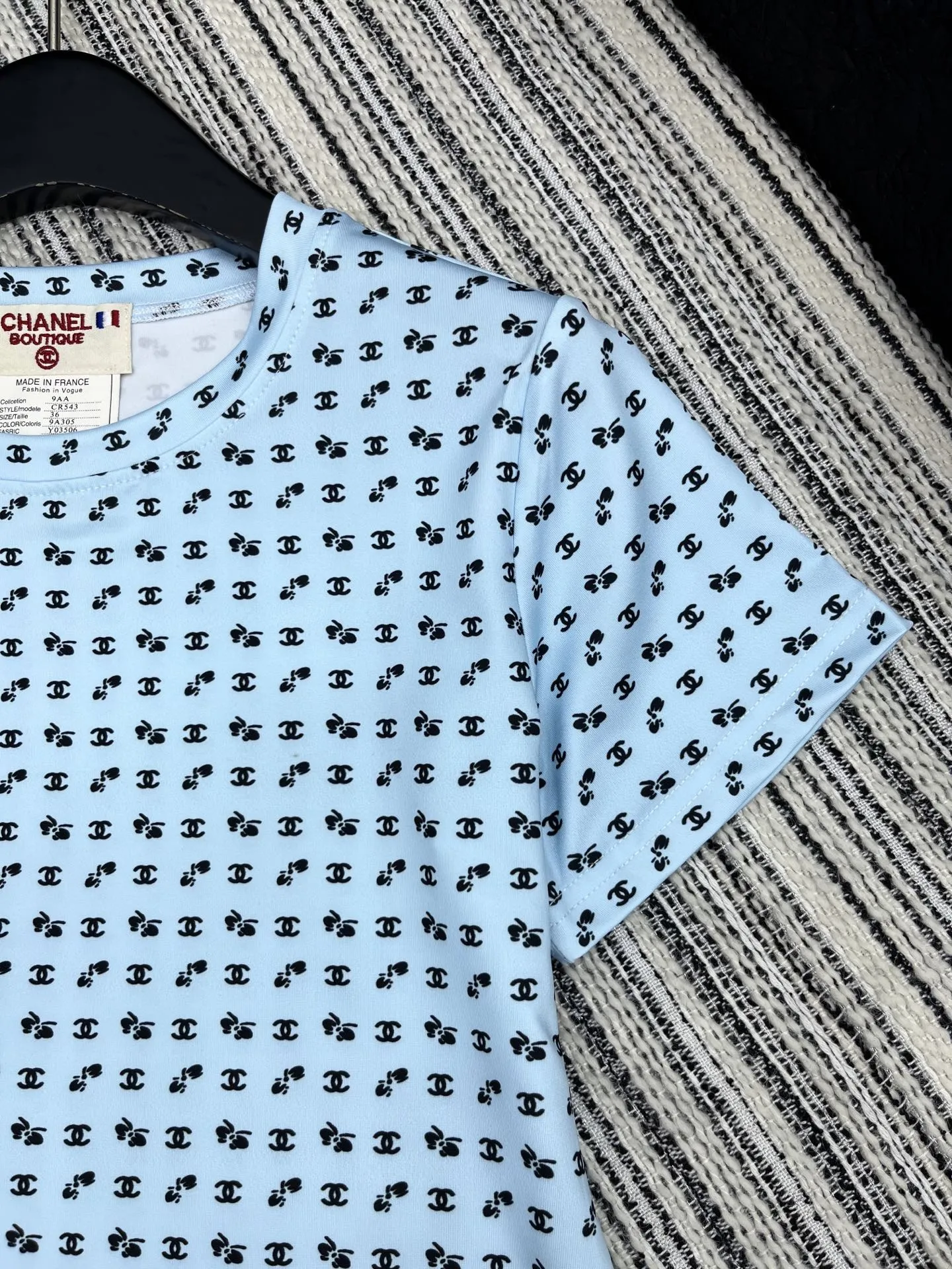 Chan* 25中古シリーズプリント半袖Tシャツ 青 - 画像 (4)