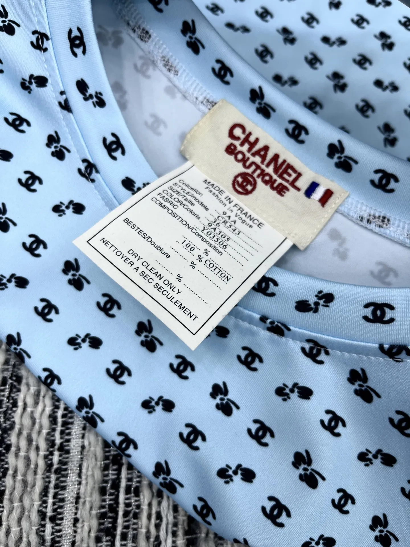 Chan* 25中古シリーズプリント半袖Tシャツ 青 - 画像 (6)