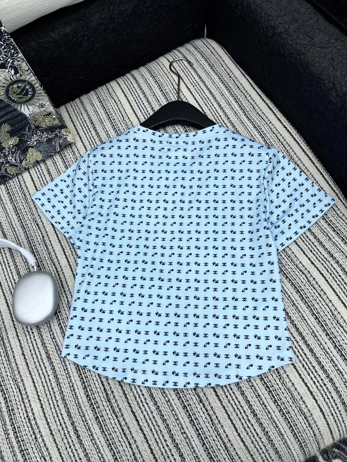 Chan* 25中古シリーズプリント半袖Tシャツ 青 - 画像 (7)