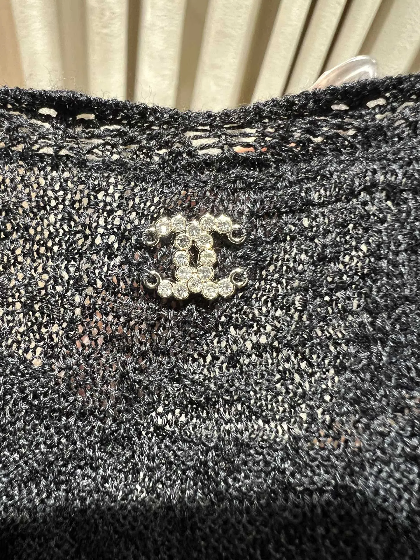 CHANEL黒レースカラーサマートップス - 画像 (5)