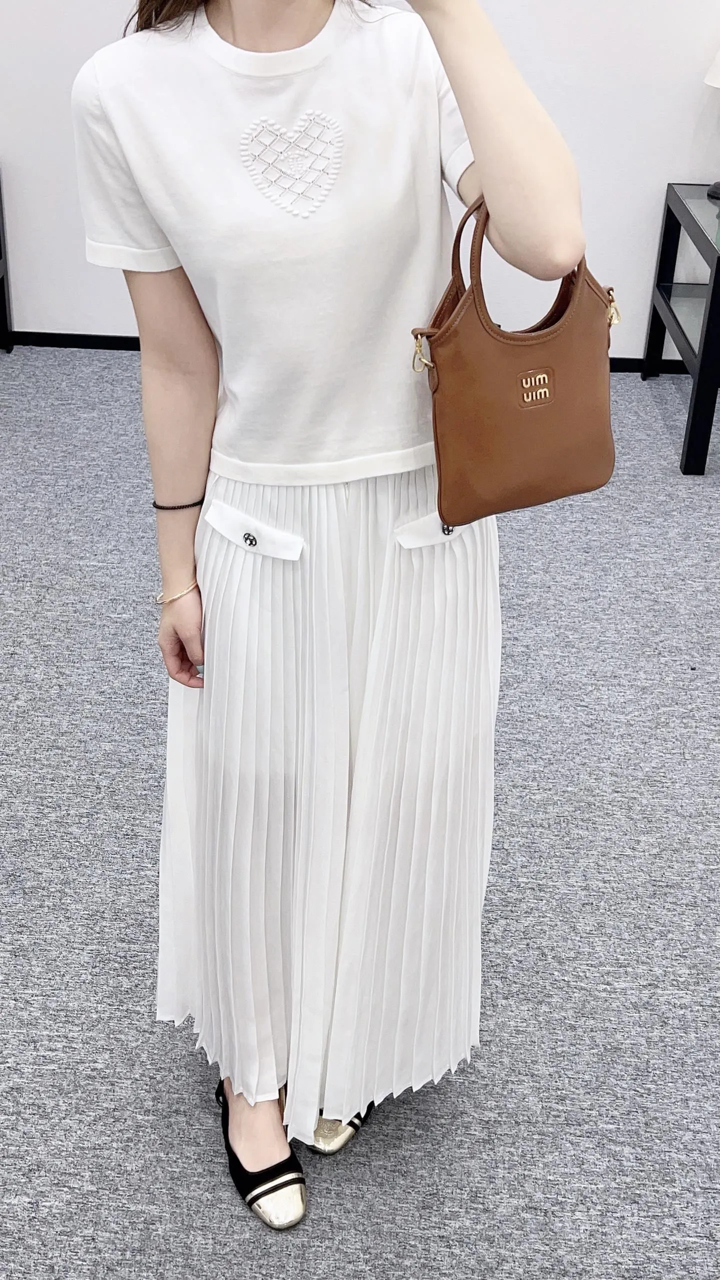 シャネル新作白ハート半袖Tシャツ - 画像 (4)