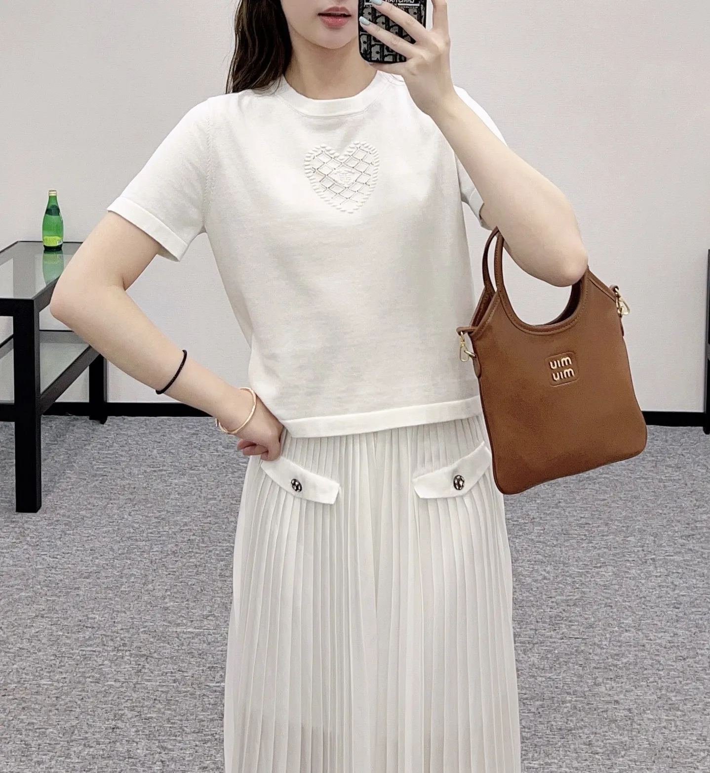 シャネル新作白ハート半袖Tシャツ - 画像 (5)