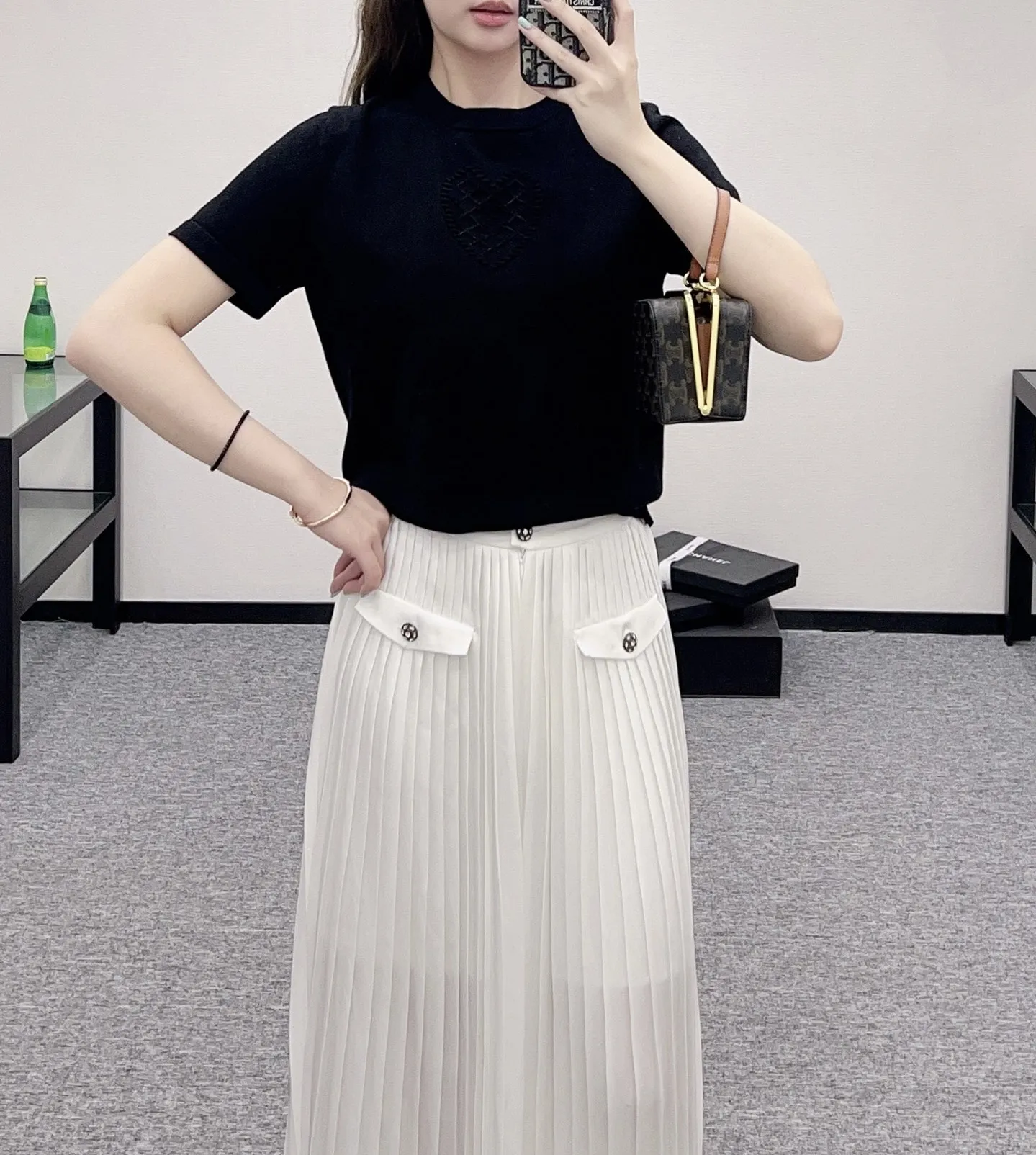 シャネル新作白ハート半袖Tシャツ - 画像 (8)