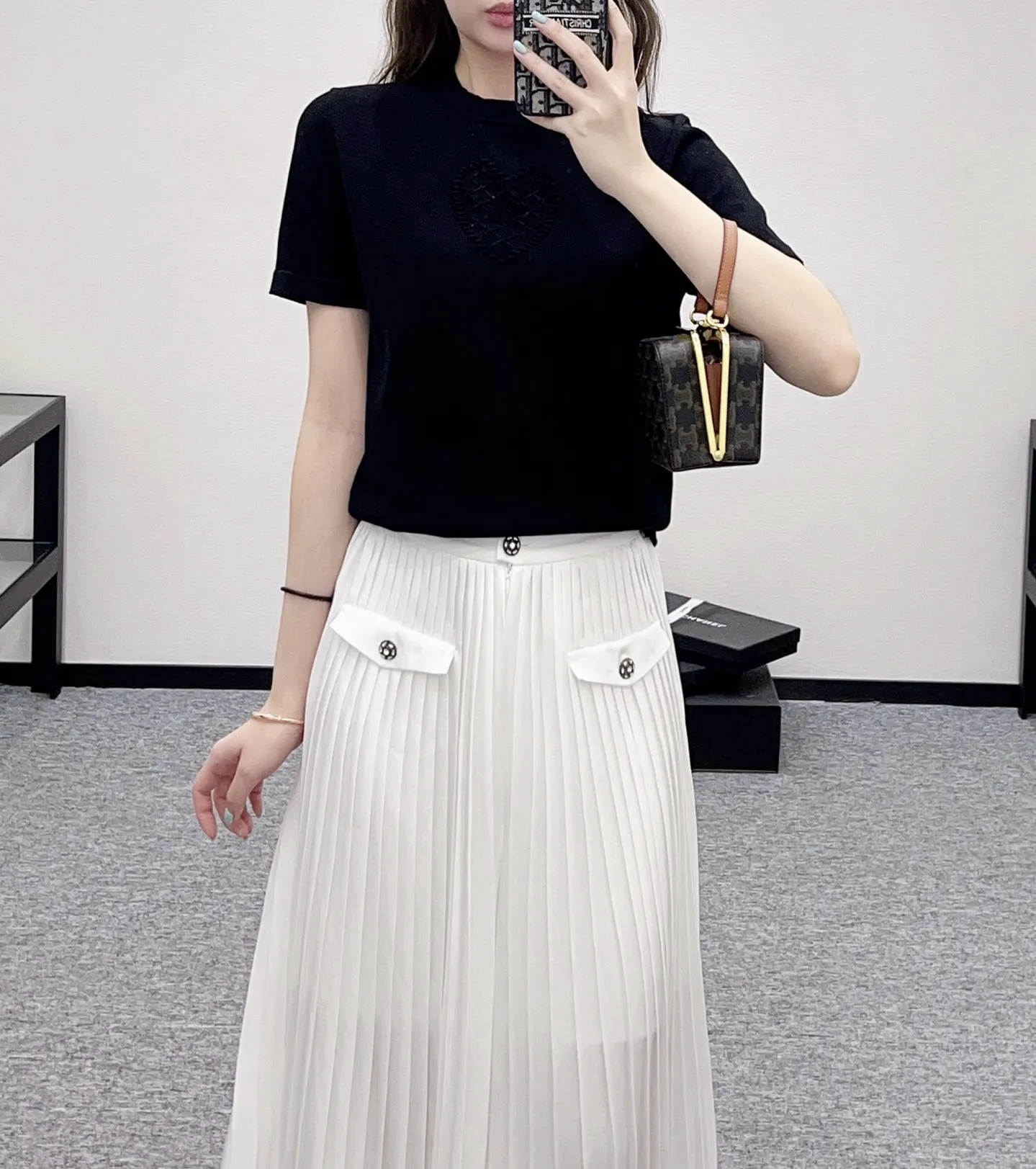 シャネル新作白ハート半袖Tシャツ - 画像 (9)