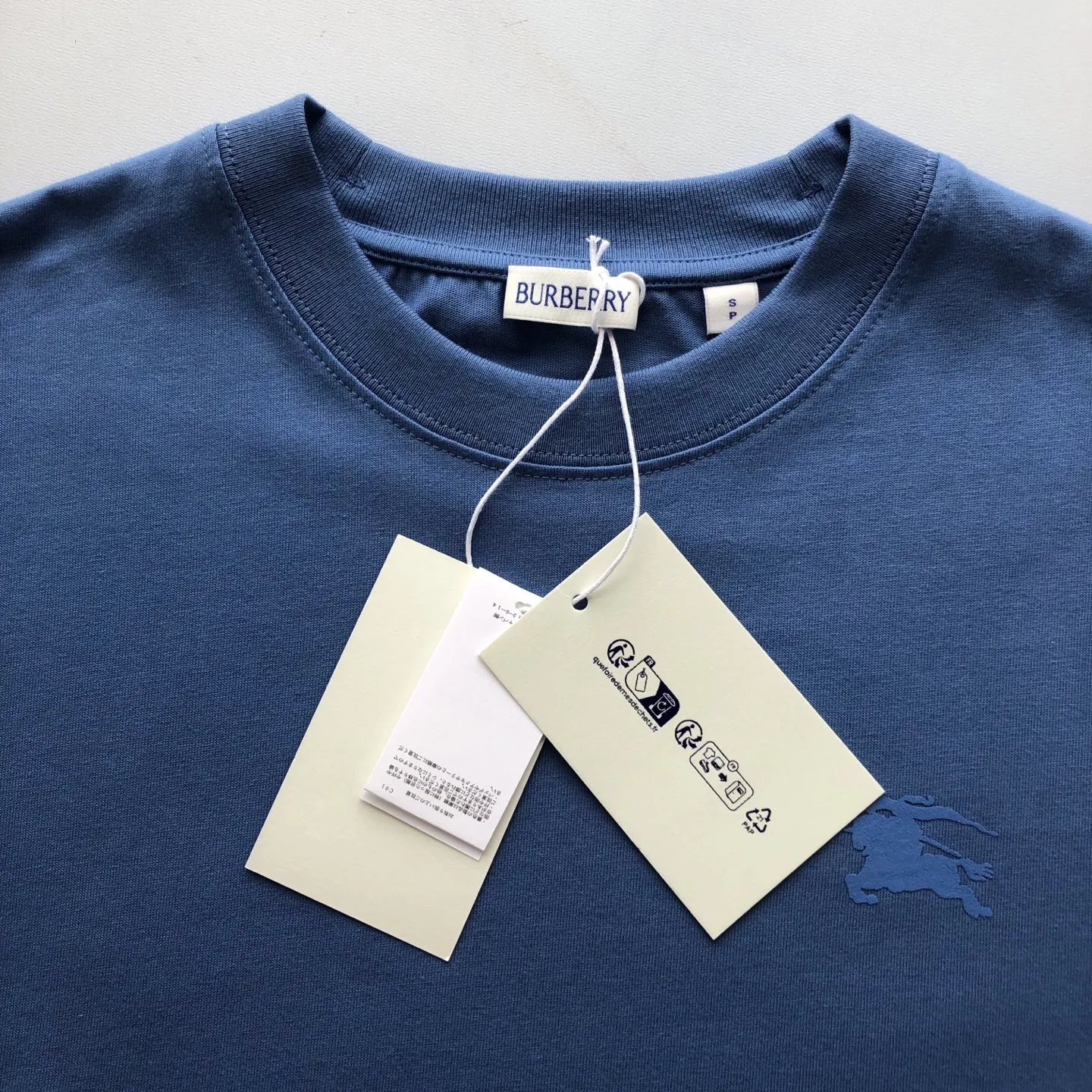 Burberry ブルー馬術騎士徽章コットンTシャツ - 画像 (5)