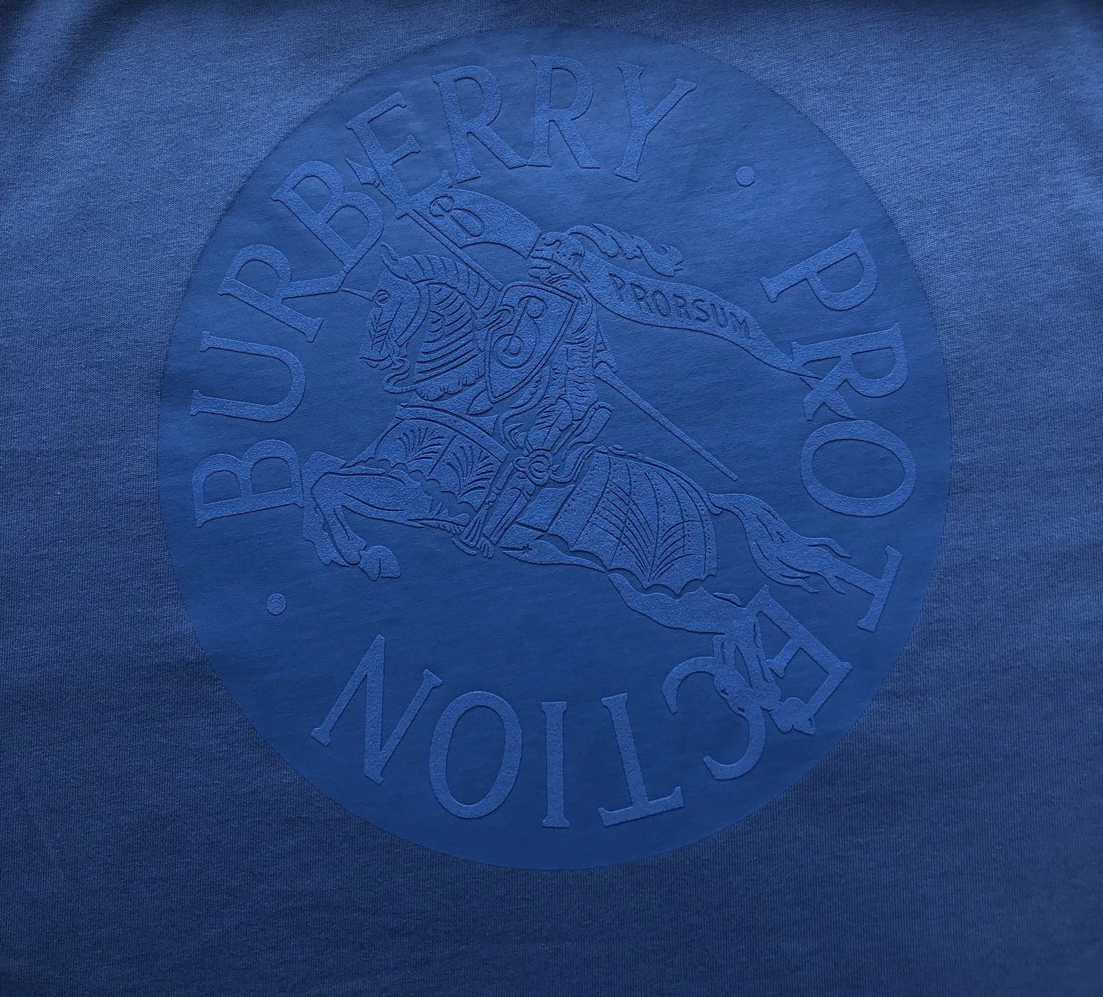 Burberry ブルー馬術騎士徽章コットンTシャツ - 画像 (8)