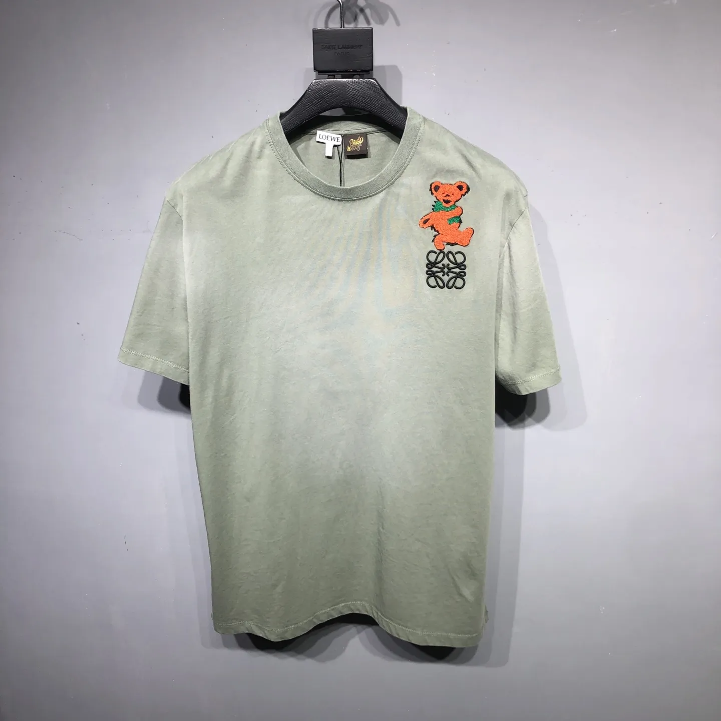 Loewe グリーン 小熊刺繍 短袖Tシャツ