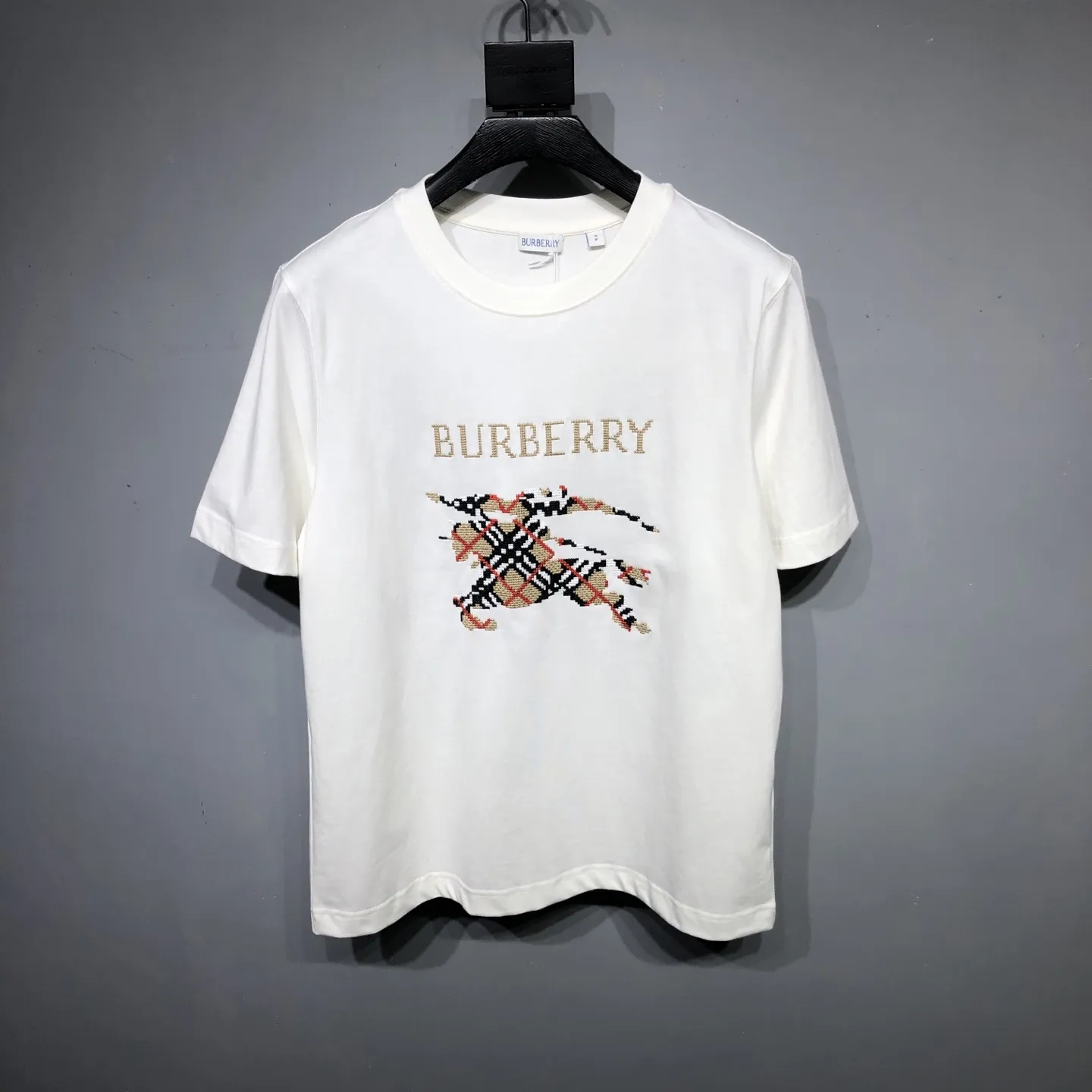 BURBERRY 白 馬術クロスステッチTシャツ