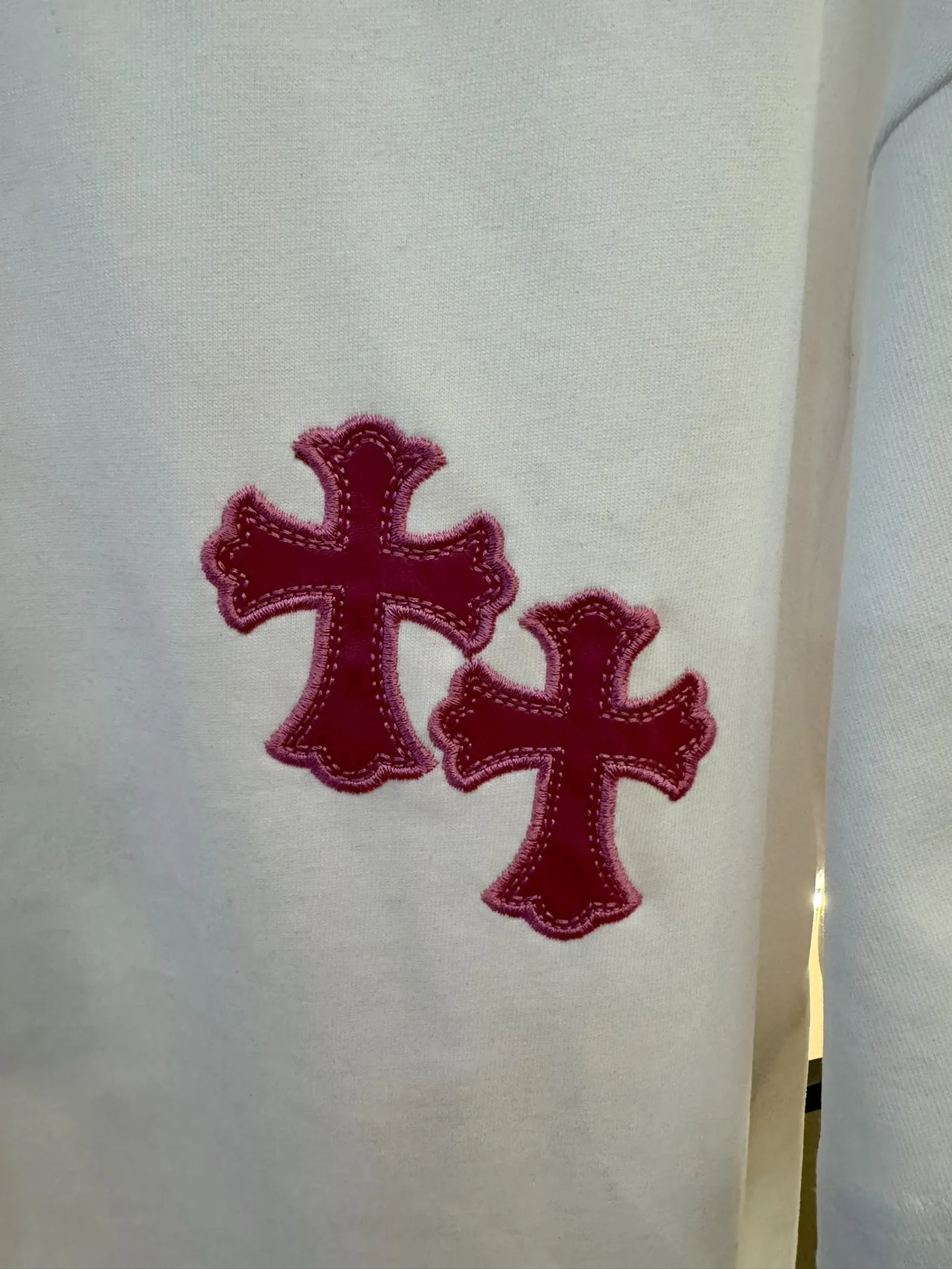 Chromehearts新作白クロスロゴ半袖Tシャツ - 画像 (5)