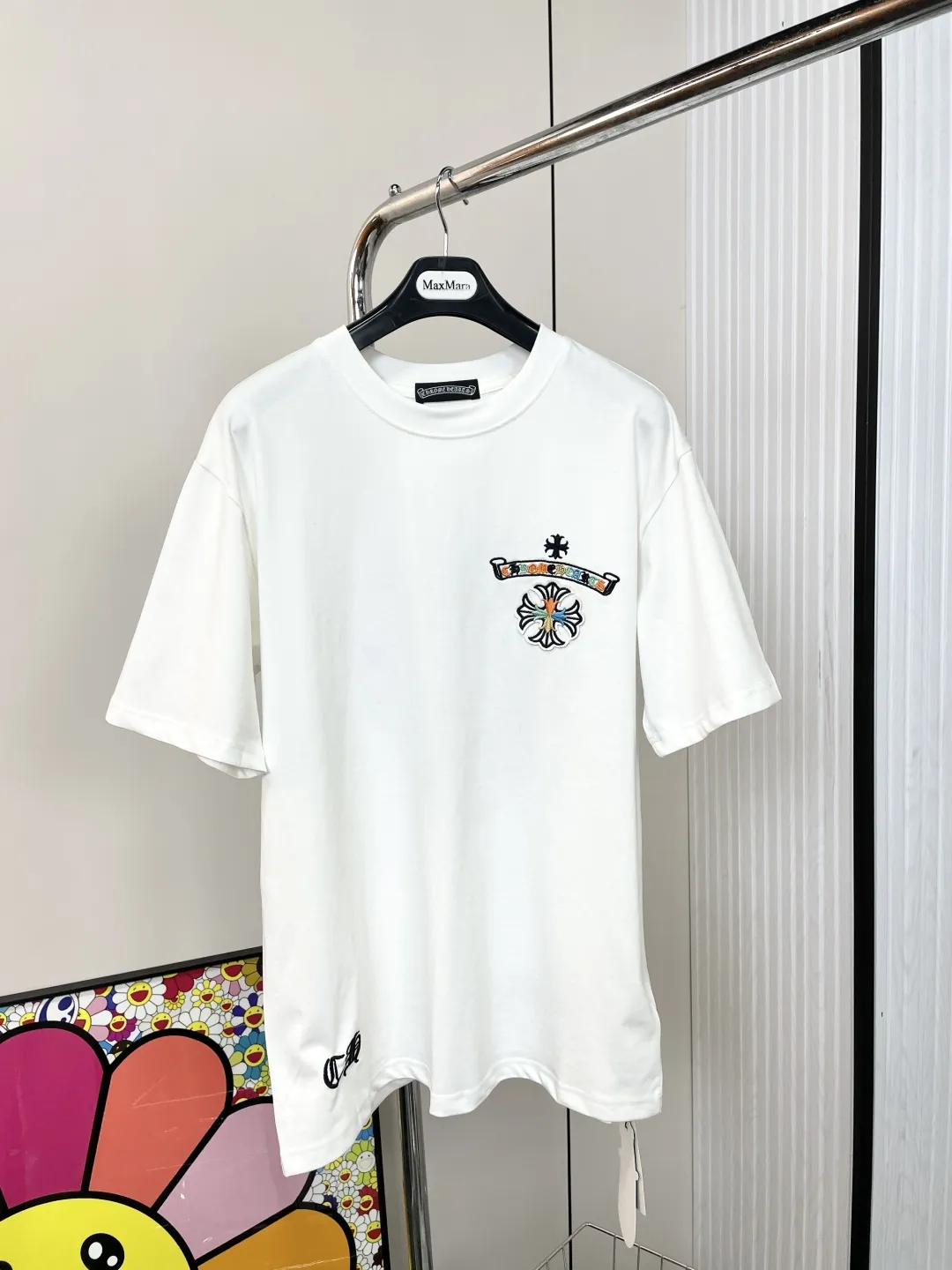 CHROME HEARTS 新作白半袖Tシャツ クロス刺繍