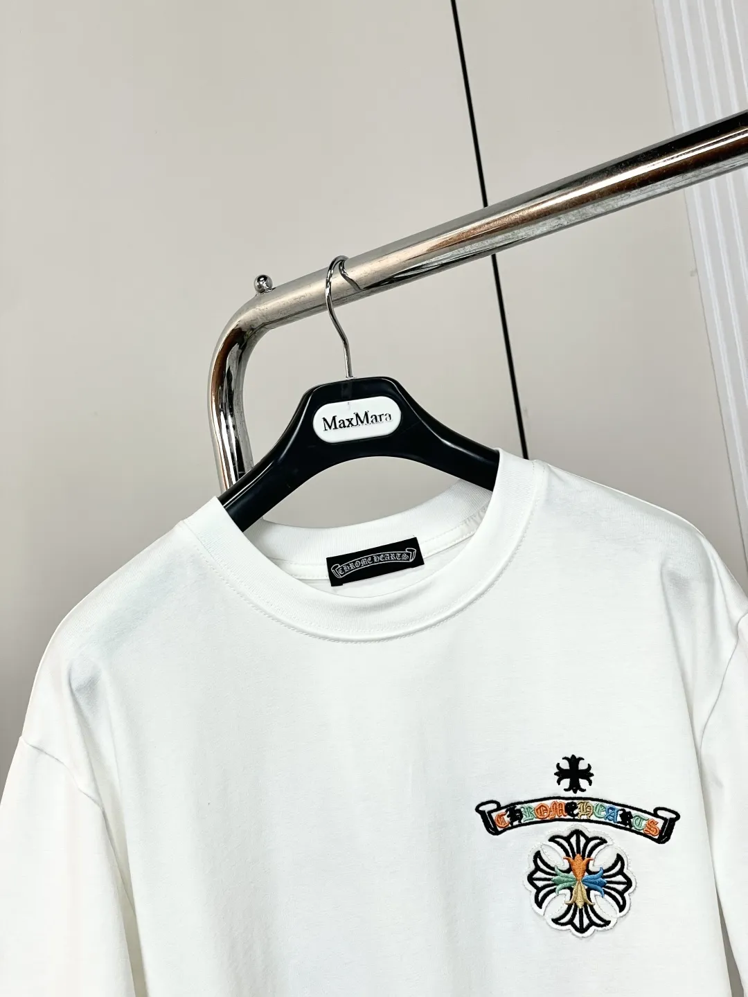 CHROME HEARTS 新作白半袖Tシャツ クロス刺繍 - 画像 (5)