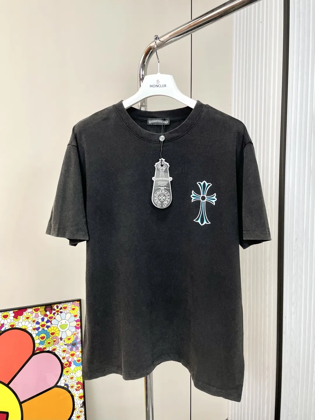 CHROME HEARTS 黒サンスクリットクロス半袖Tシャツ