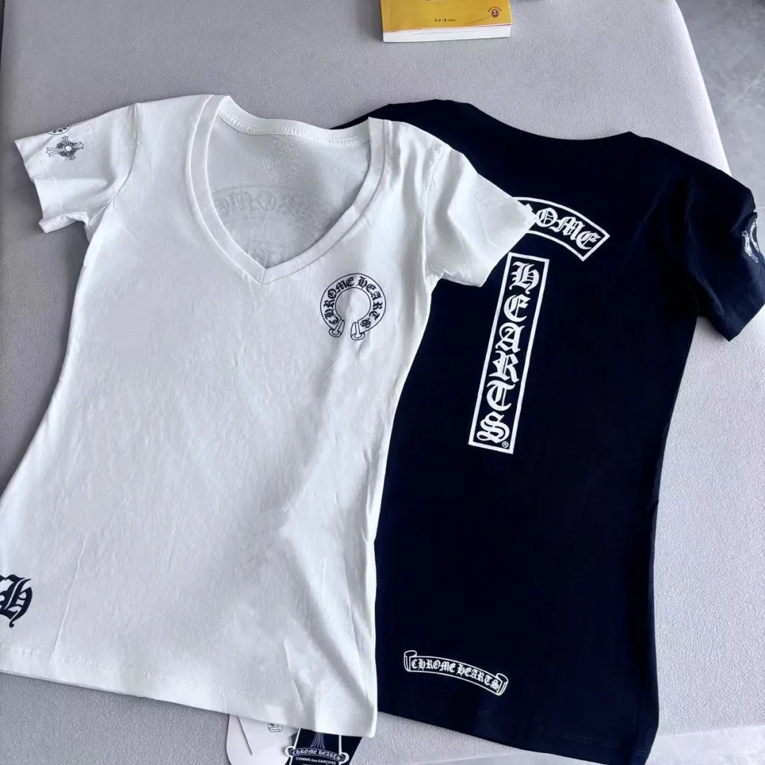 Chrome Hearts サンスクリットプリント半袖Tシャツ 白黒