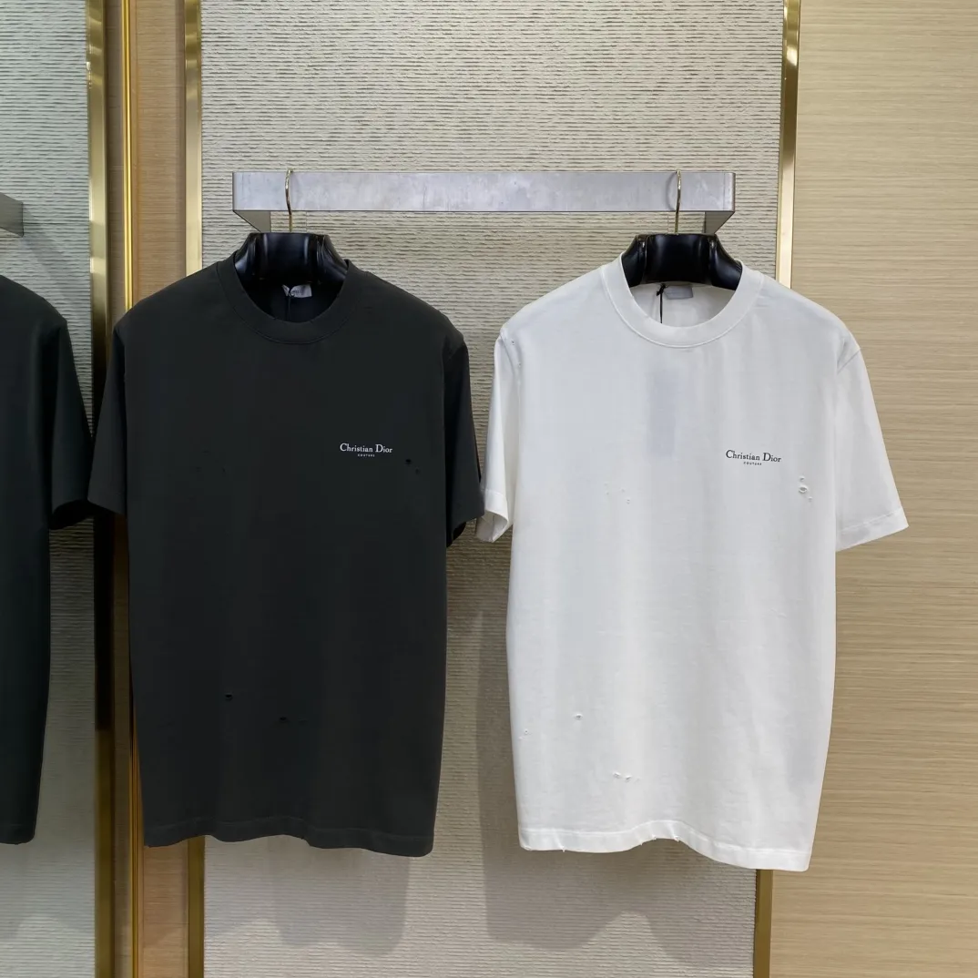 DIORディオルスズランアルファベット半袖Tシャツ黒白