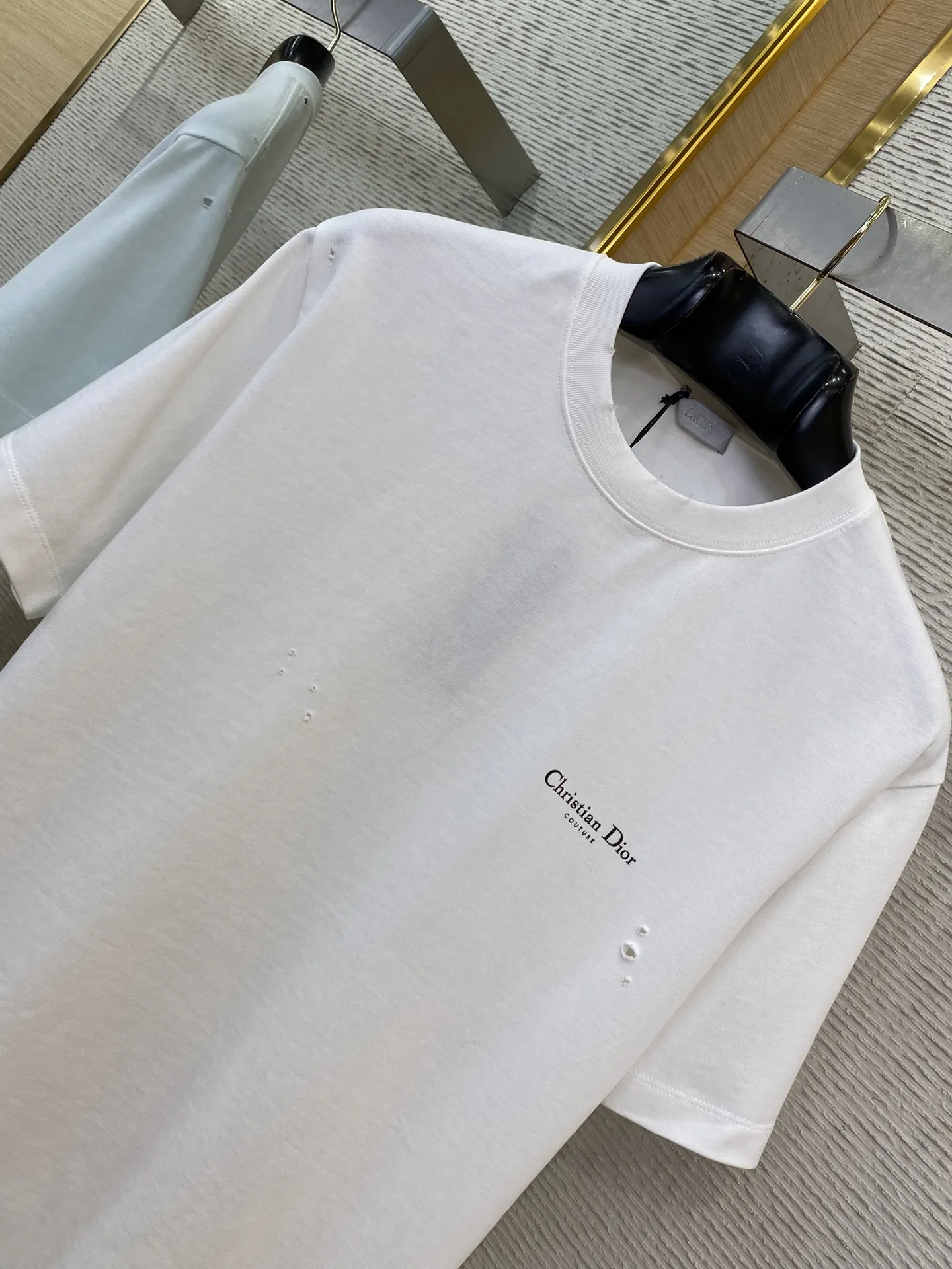 DIORディオルスズランアルファベット半袖Tシャツ黒白 - 画像 (13)
