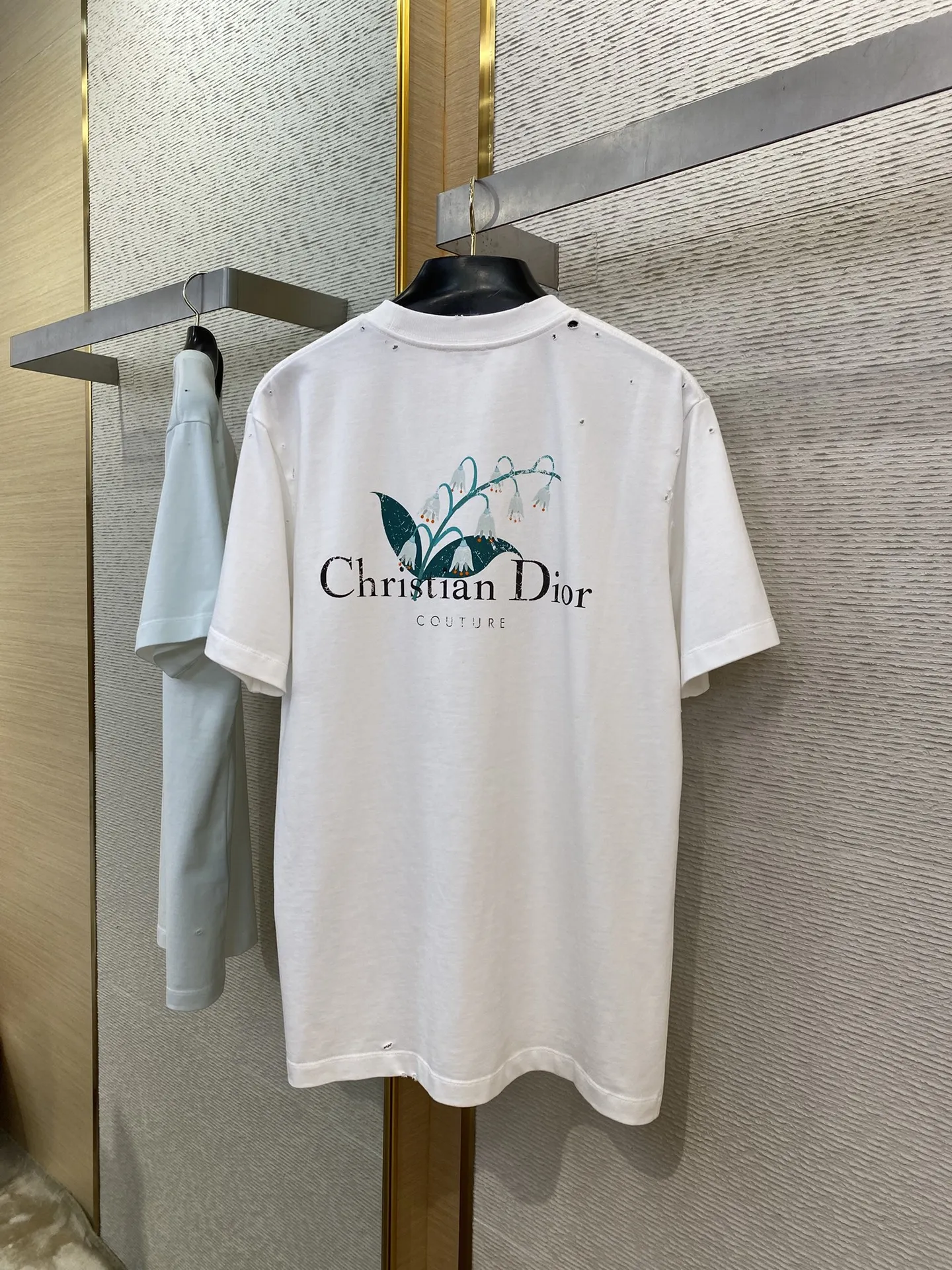 DIORディオルスズランアルファベット半袖Tシャツ黒白 - 画像 (15)