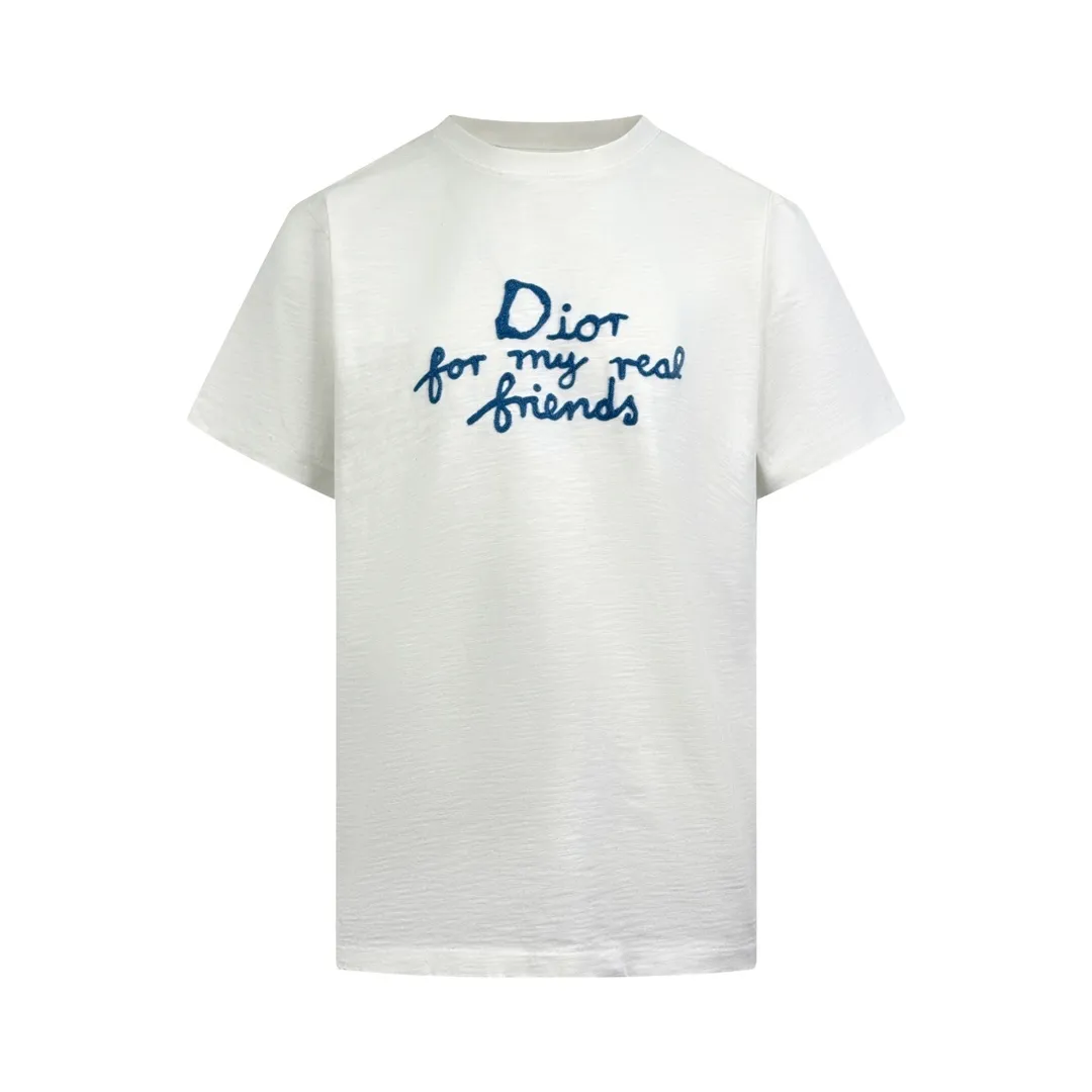 Dior新作白黒毛巾绣半袖Tシャツ
